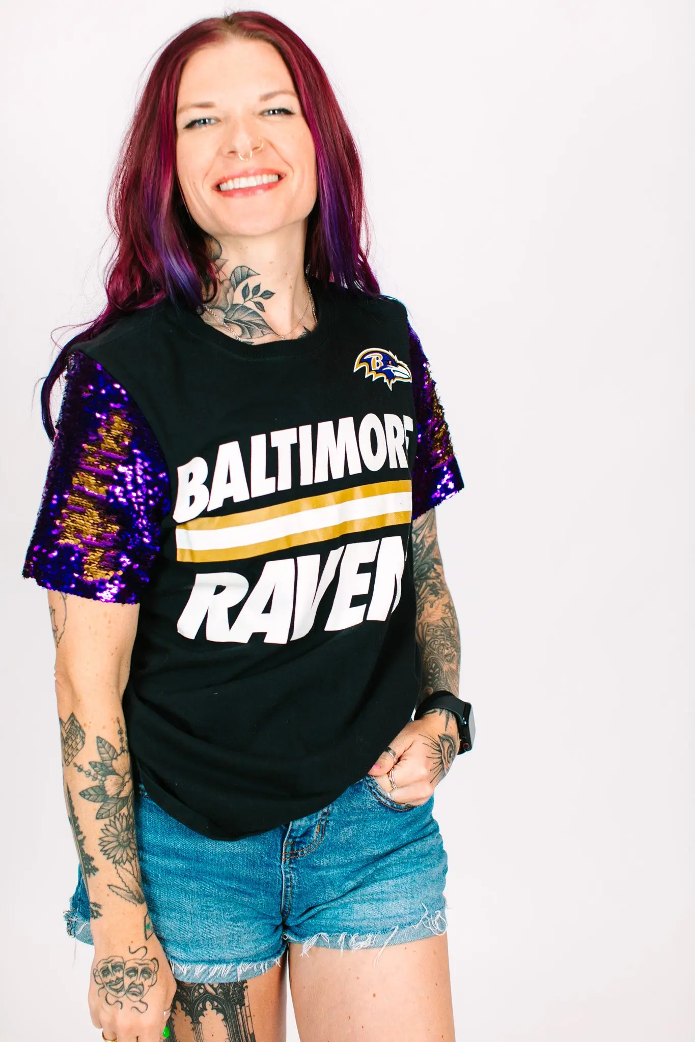 Baltimore Ravens Stripe Party Tee - Image 4