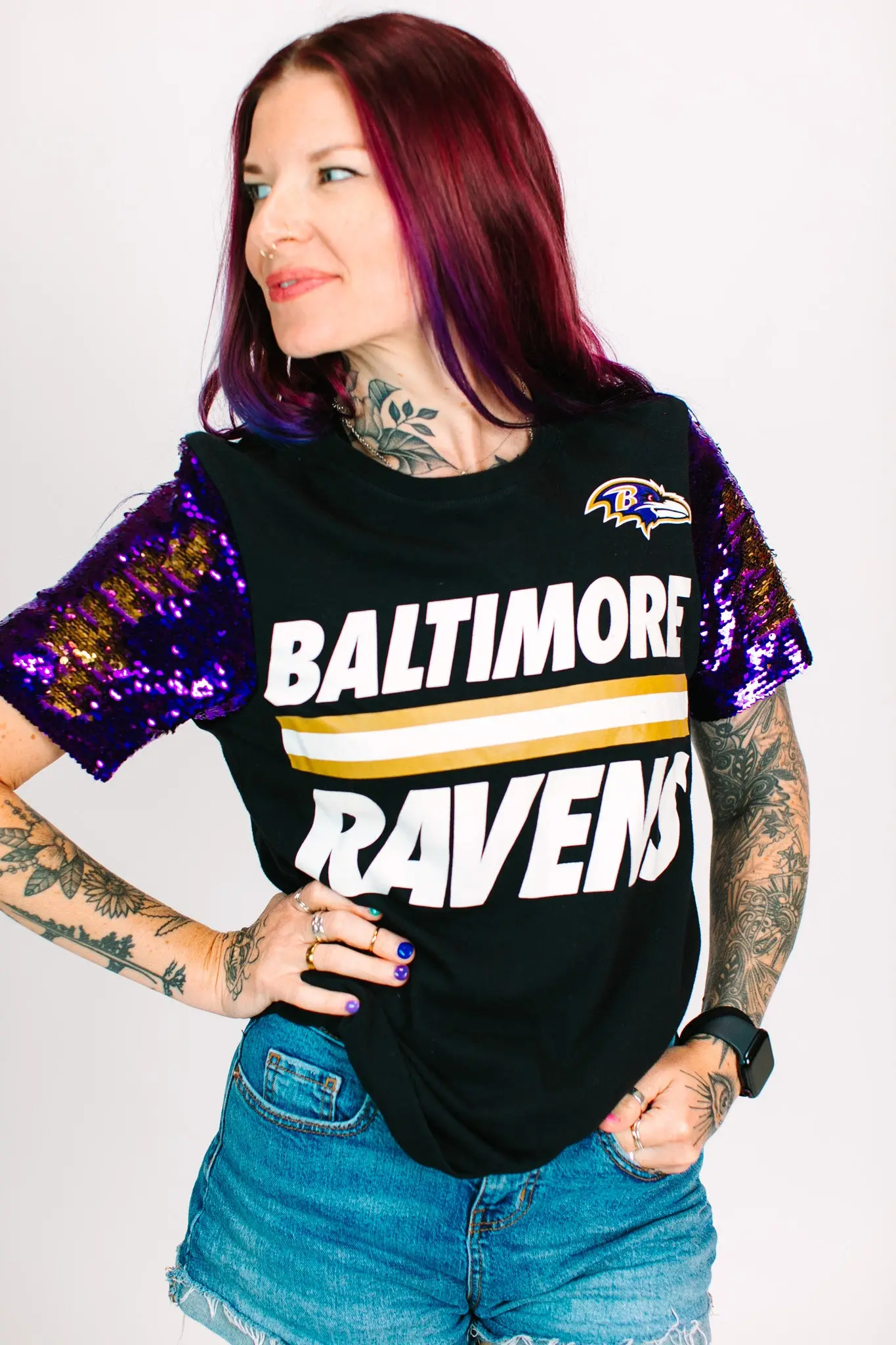 Baltimore Ravens Stripe Party Tee - Image 5