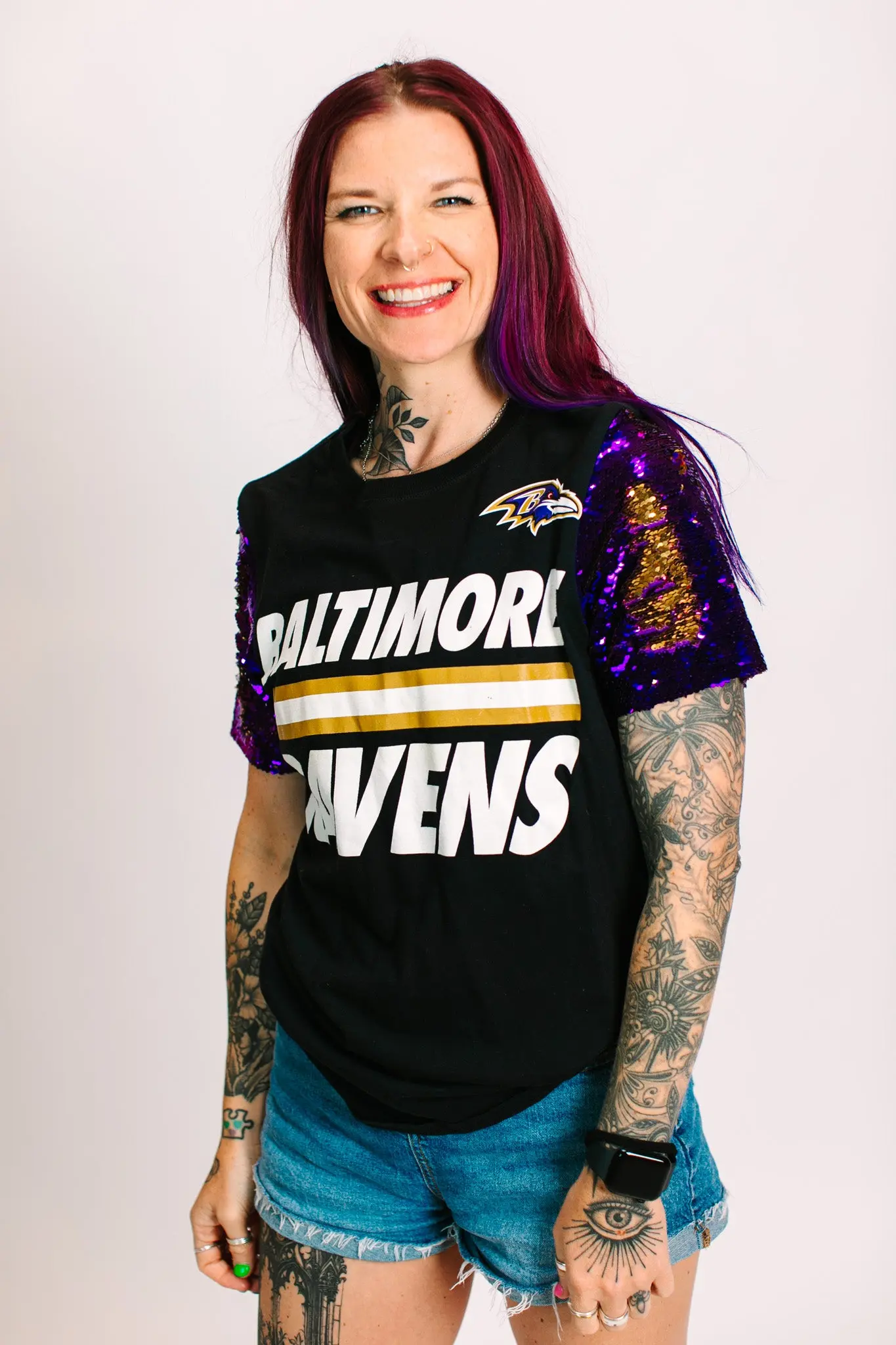 Baltimore Ravens Stripe Party Tee - Image 7