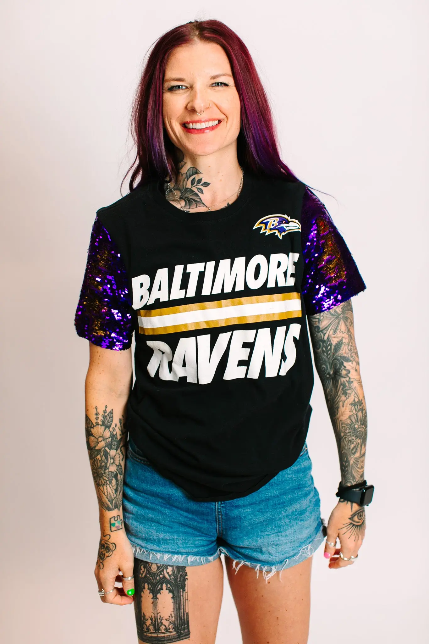 Baltimore Ravens Stripe Party Tee - Image 8
