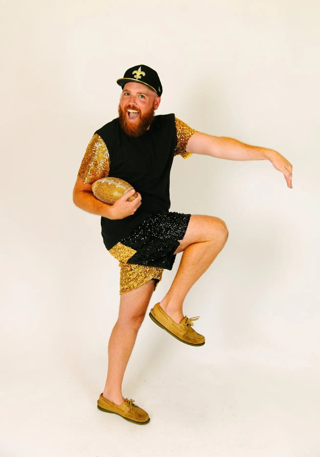 Black & Gold Daddy Sequin Shorts - Image 10