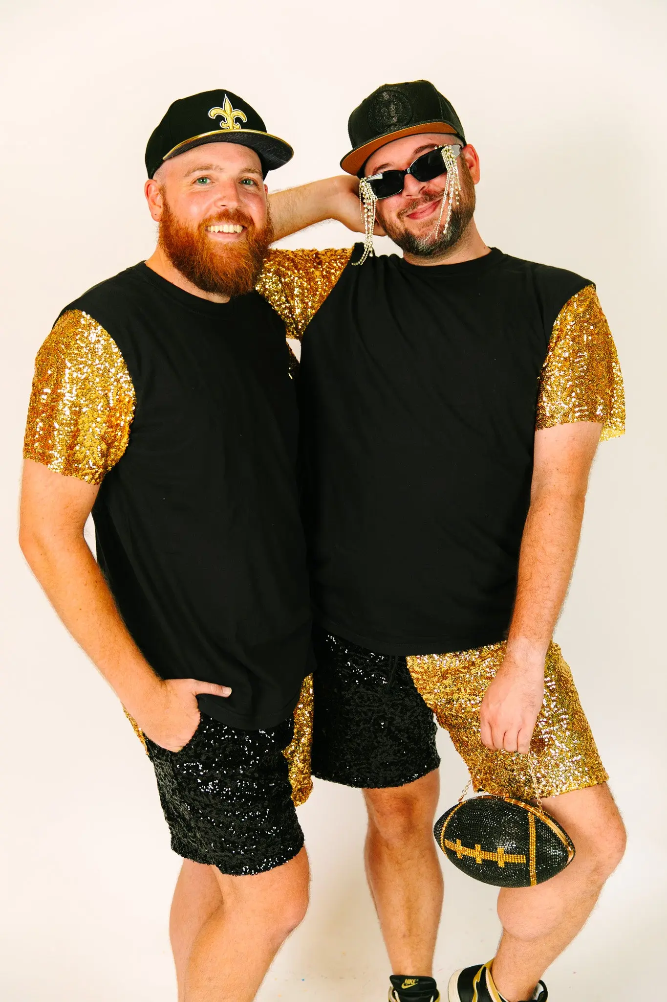 Black & Gold Daddy Sequin Shorts - Image 2