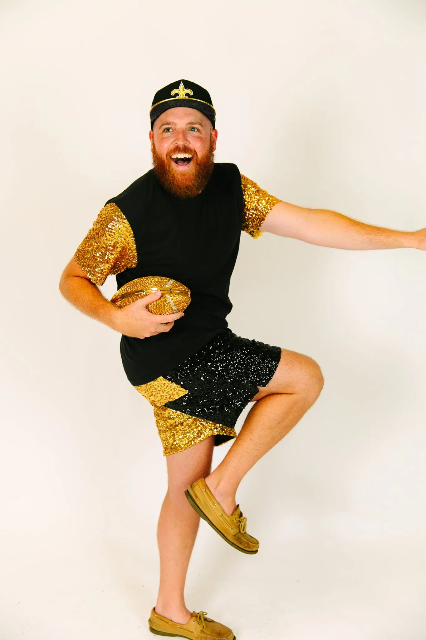 Black & Gold Daddy Sequin Shorts - Image 4