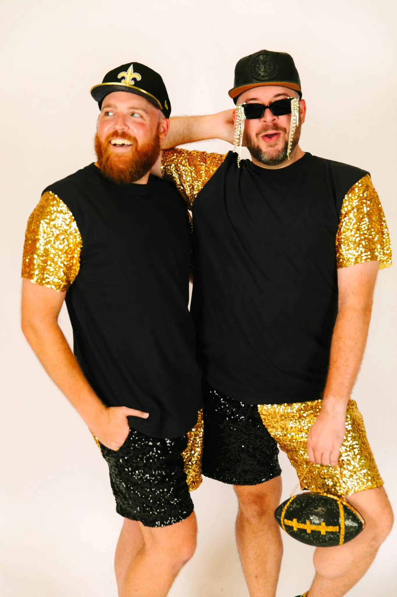 Black & Gold Daddy Sequin Shorts - Image 5