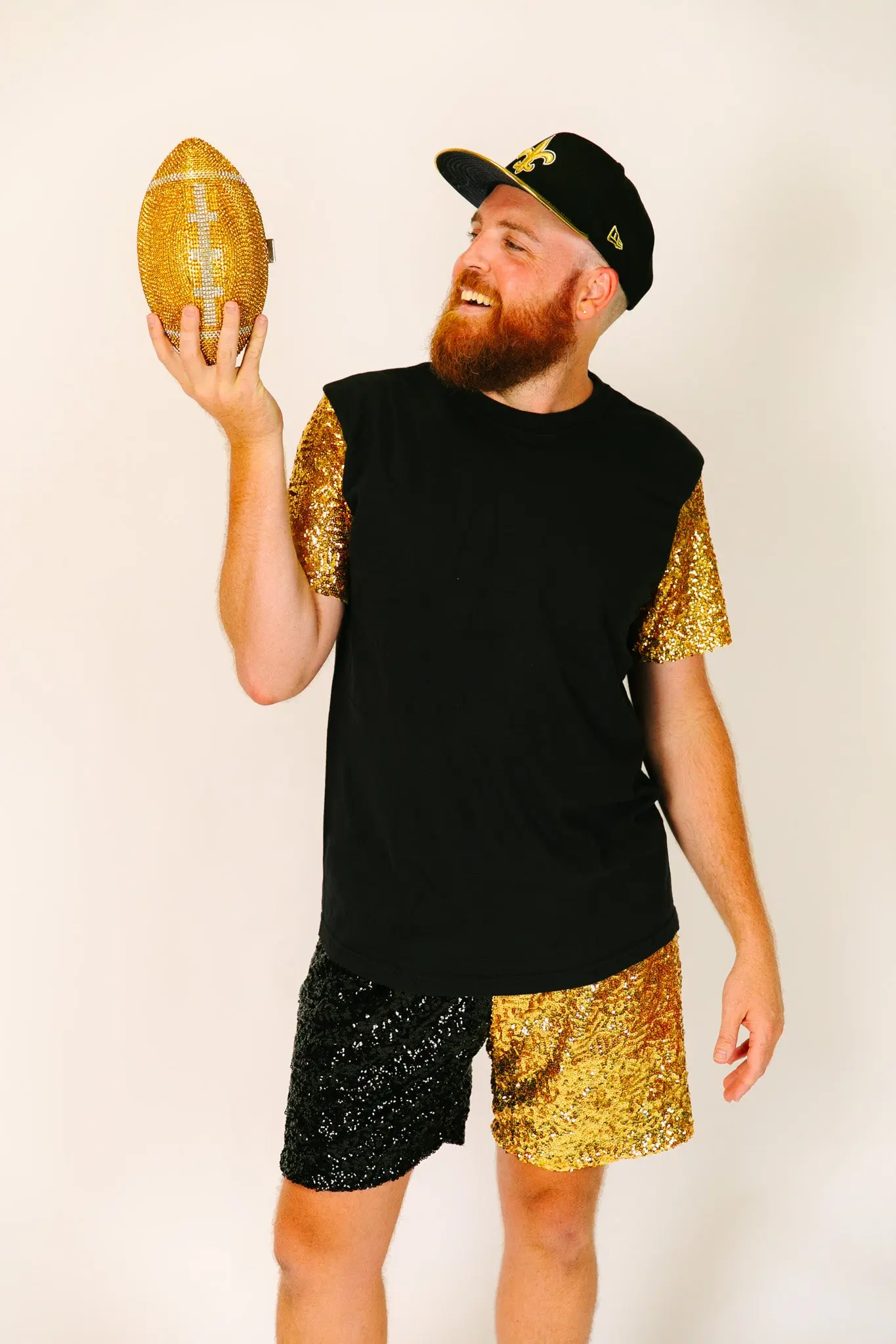 Black & Gold Daddy Sequin Shorts - Image 6