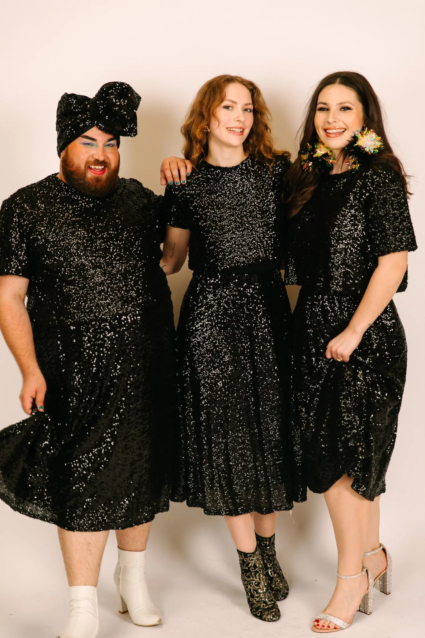 Black Sequin Crop Top - Image 2