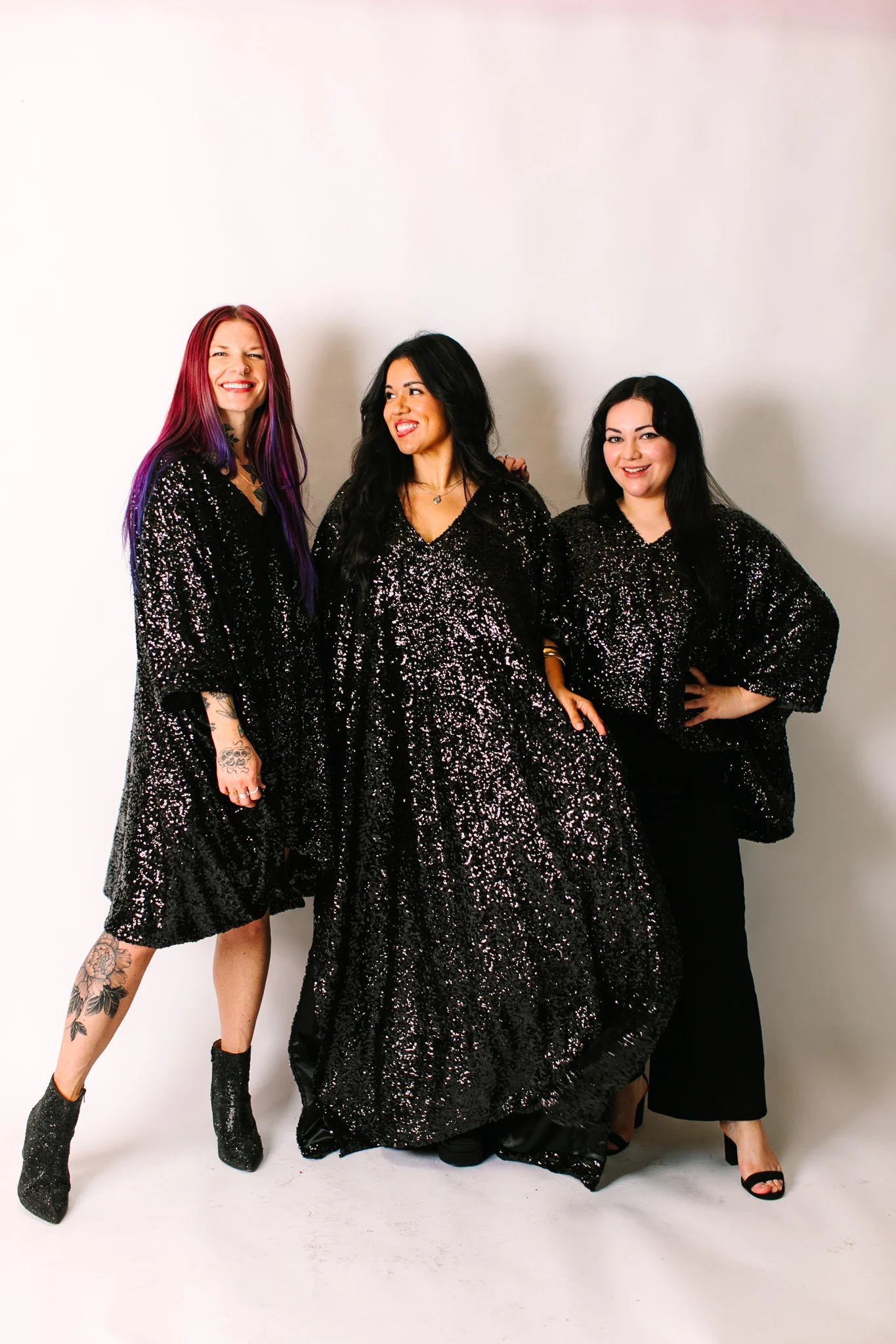 Black Sequin Tunic Satin Lined - Image 2
