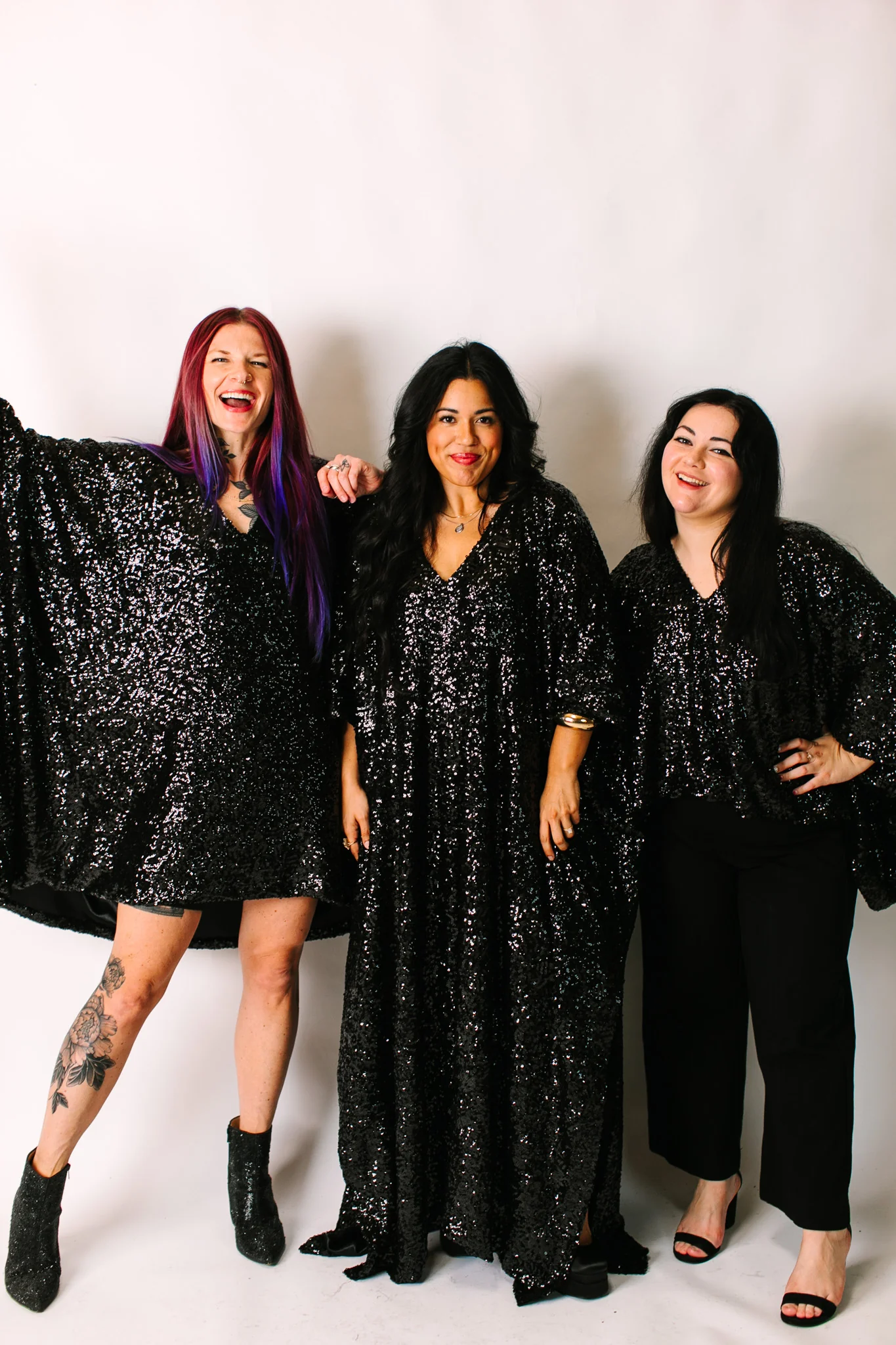 Black Sequin Tunic Satin Lined - Image 3