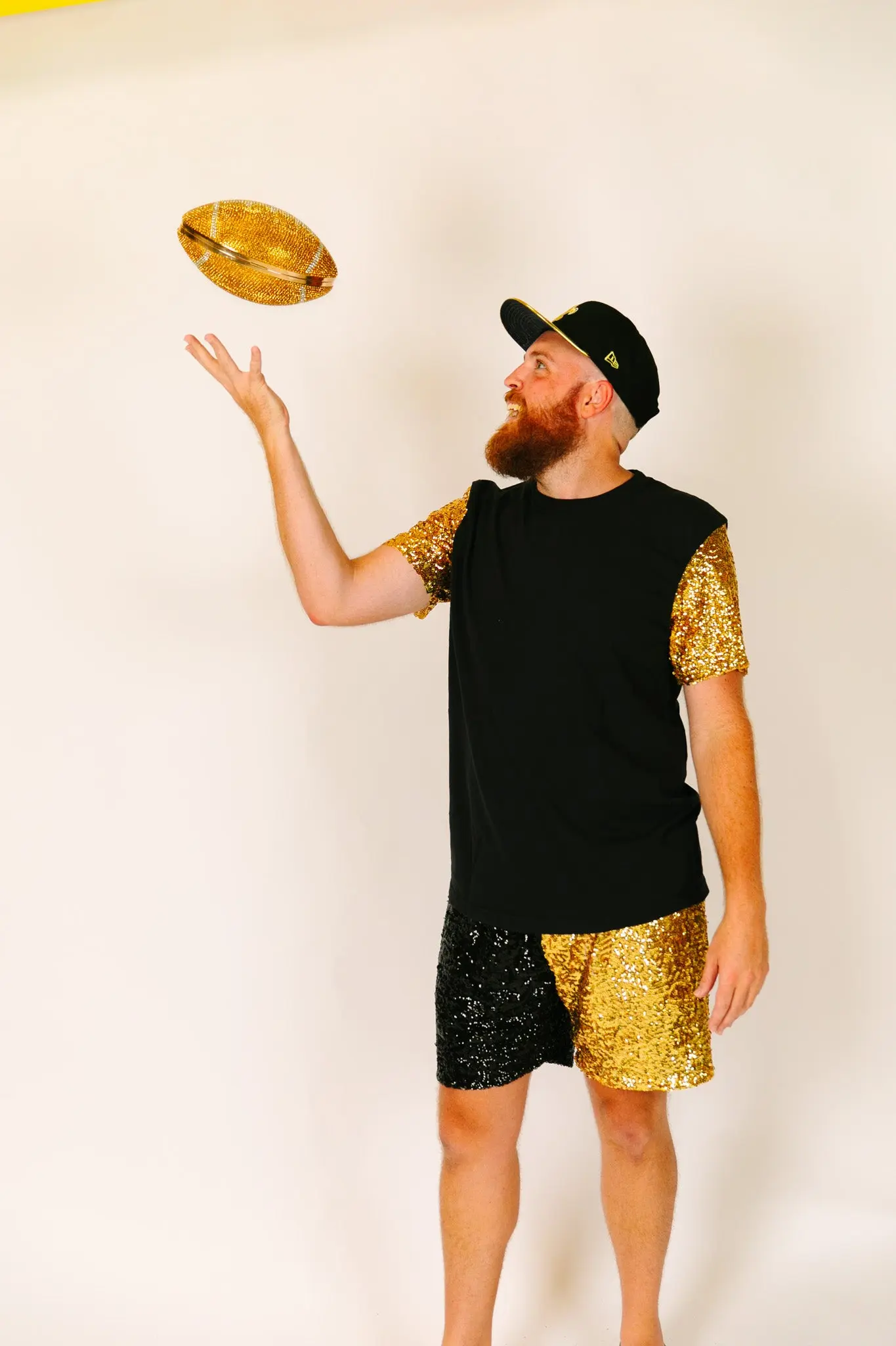 Black Tee With Gold Sequin Party Tee - Image 5