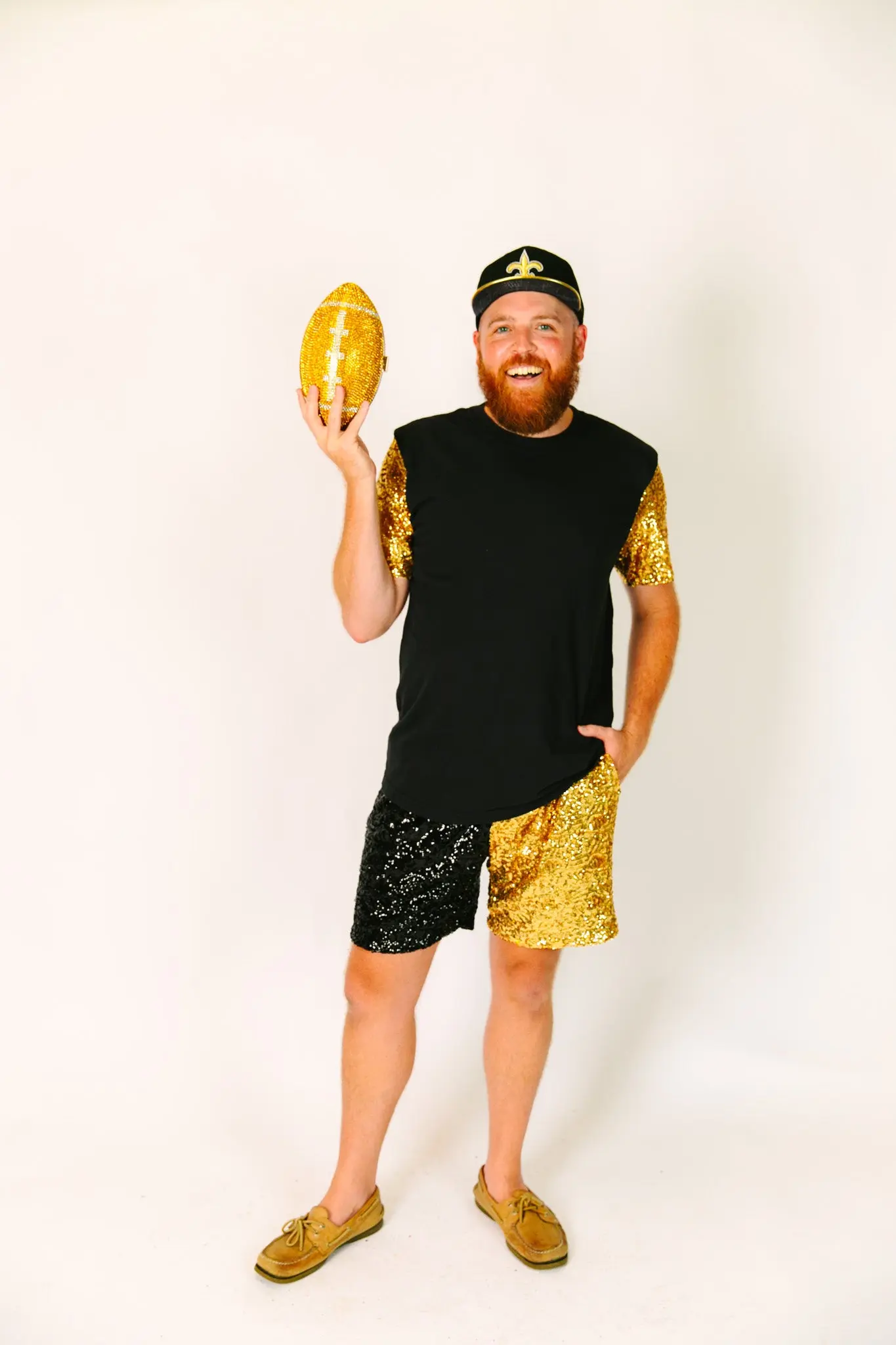Black Tee With Gold Sequin Party Tee - Image 9