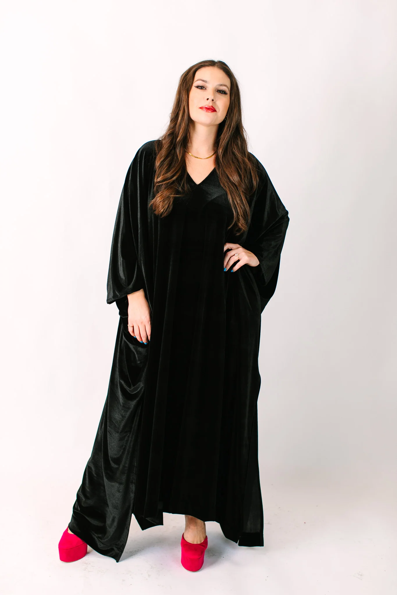 Black Velvet Long Caftan - Image 5