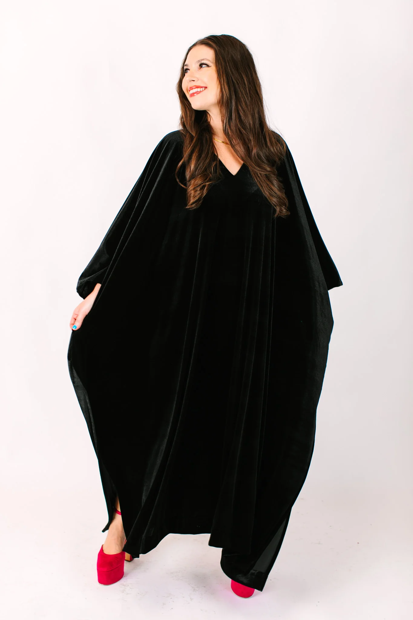 Black Velvet Long Caftan - Image 6