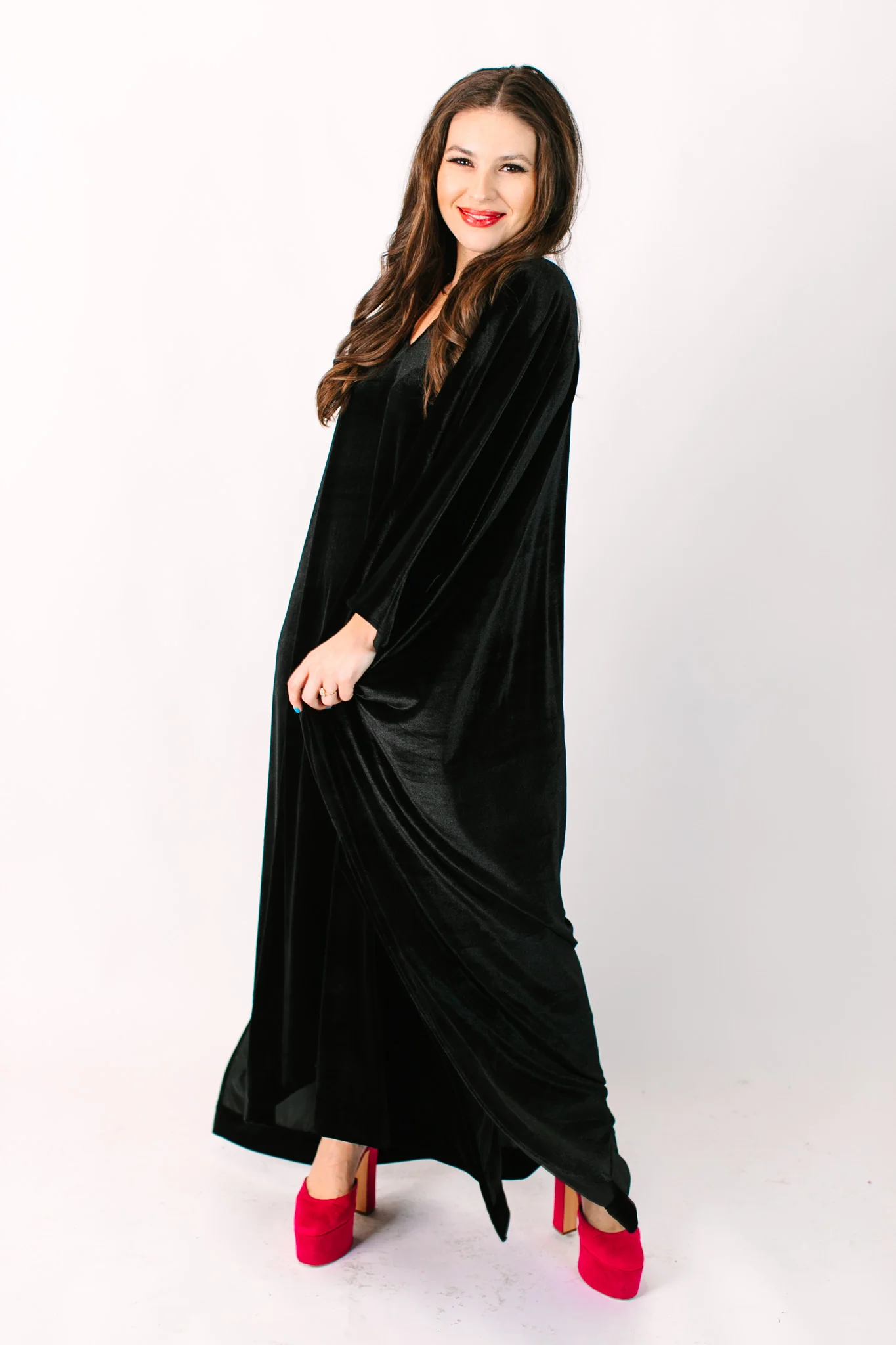 Black Velvet Long Caftan - Image 7
