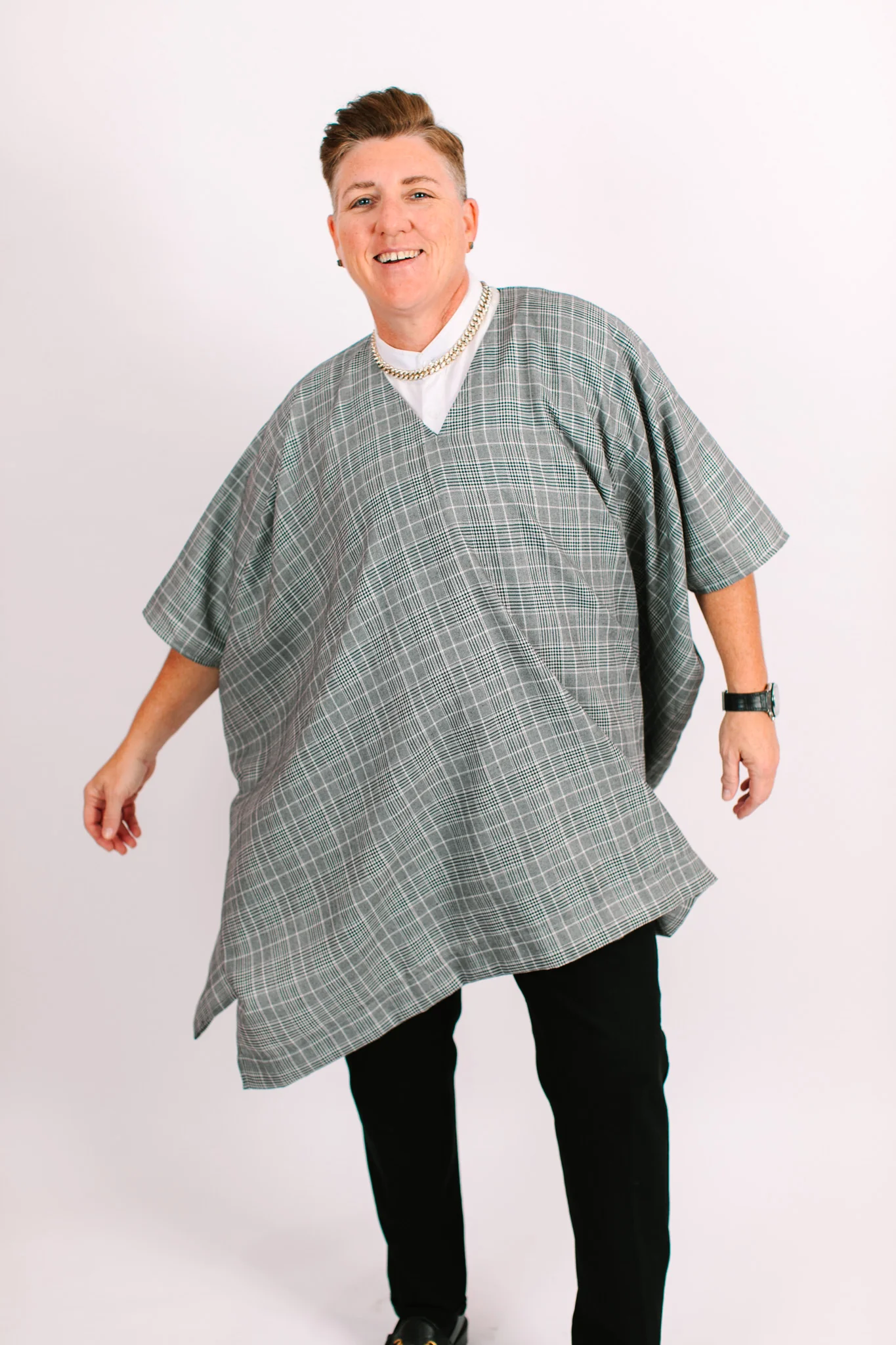 Black & White Check Short Caftan
