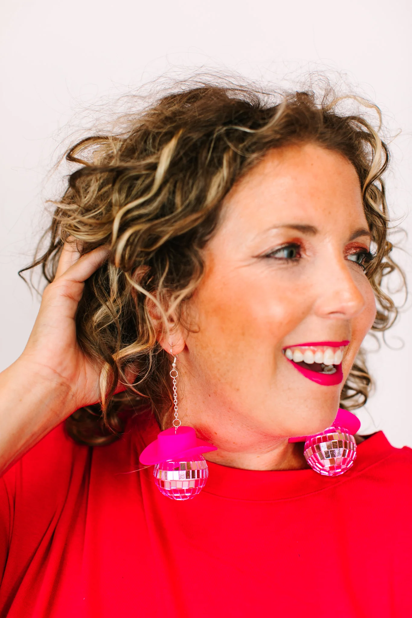 Pink Cowboy Disco Earrings