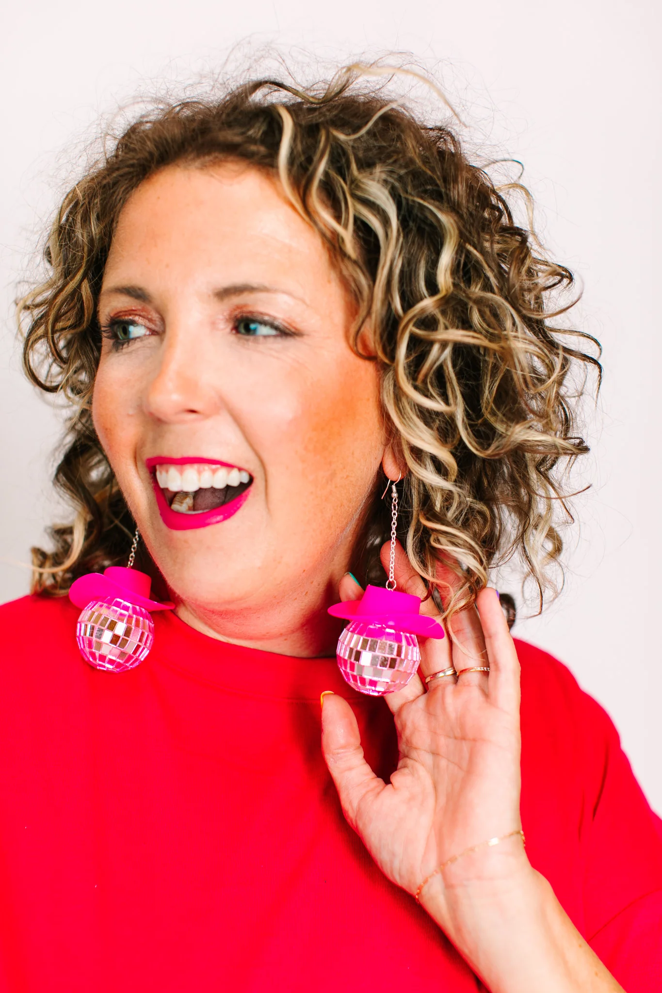 Pink Cowboy Disco Earrings - Image 6