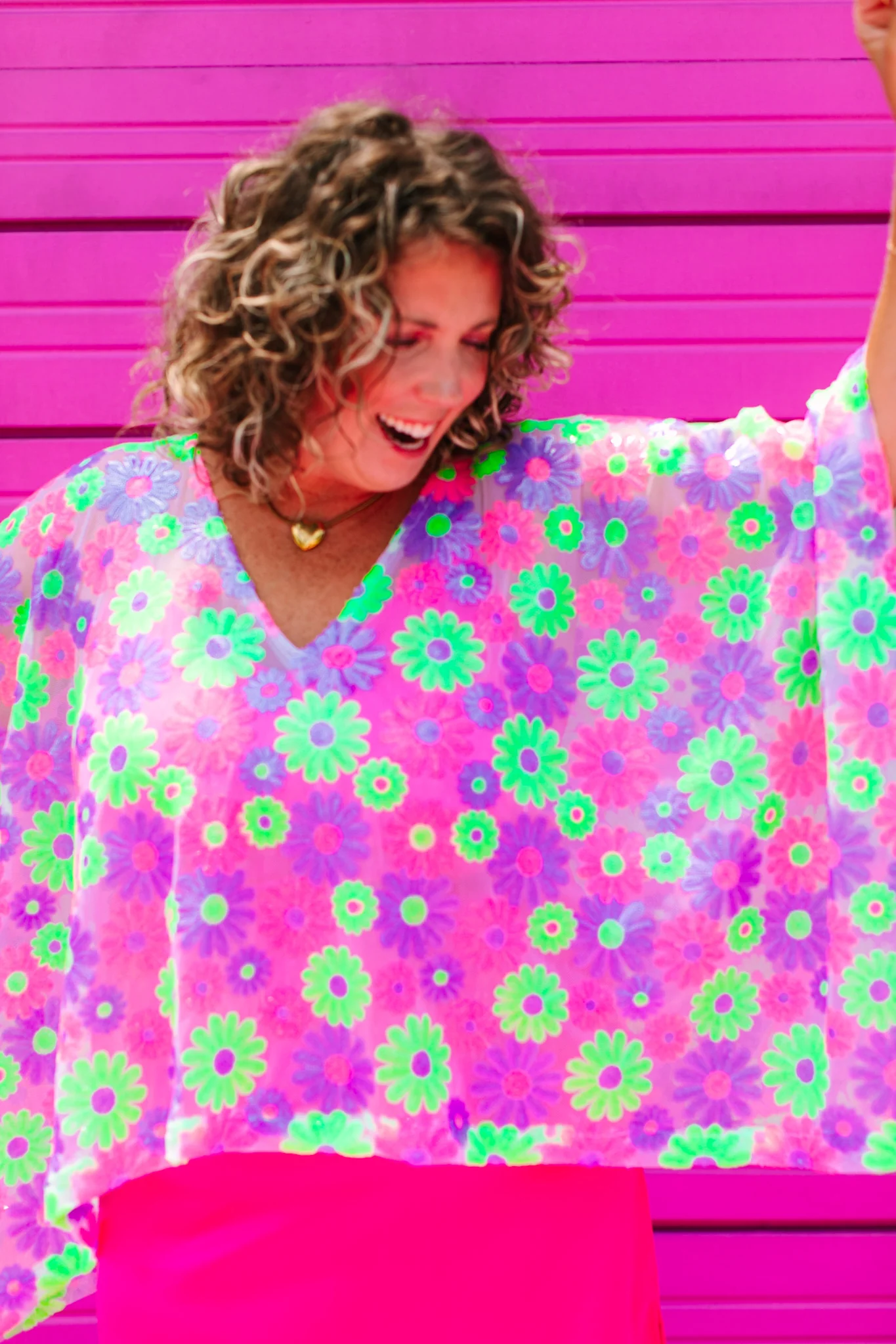 Floral Sequin Sheer Tunic
