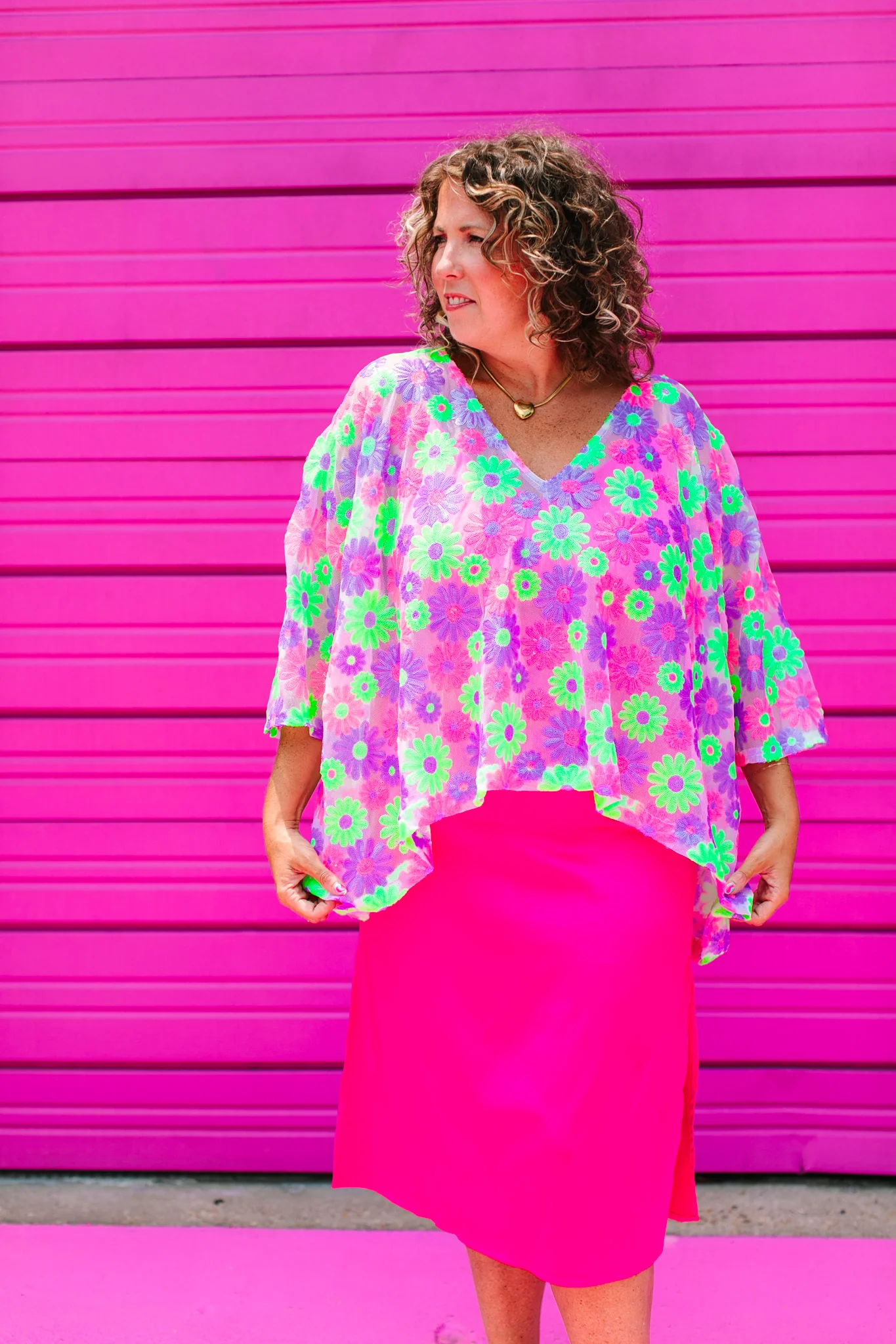 Floral Sequin Sheer Tunic - Image 10