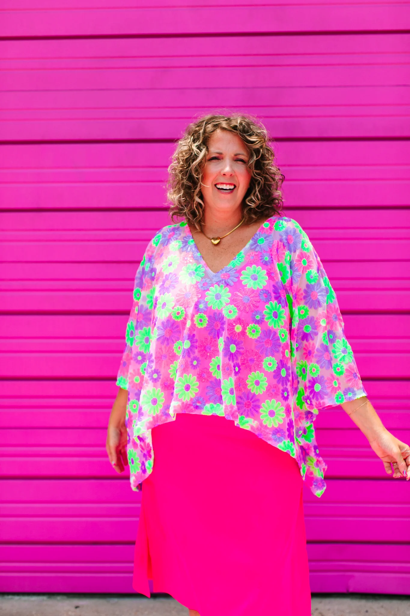 Floral Sequin Sheer Tunic - Image 2