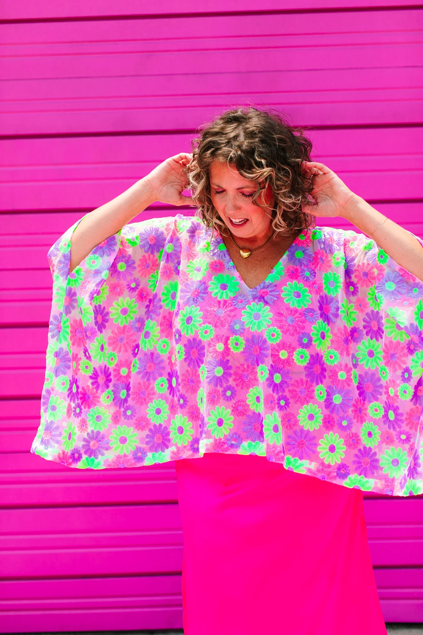Floral Sequin Sheer Tunic - Image 3