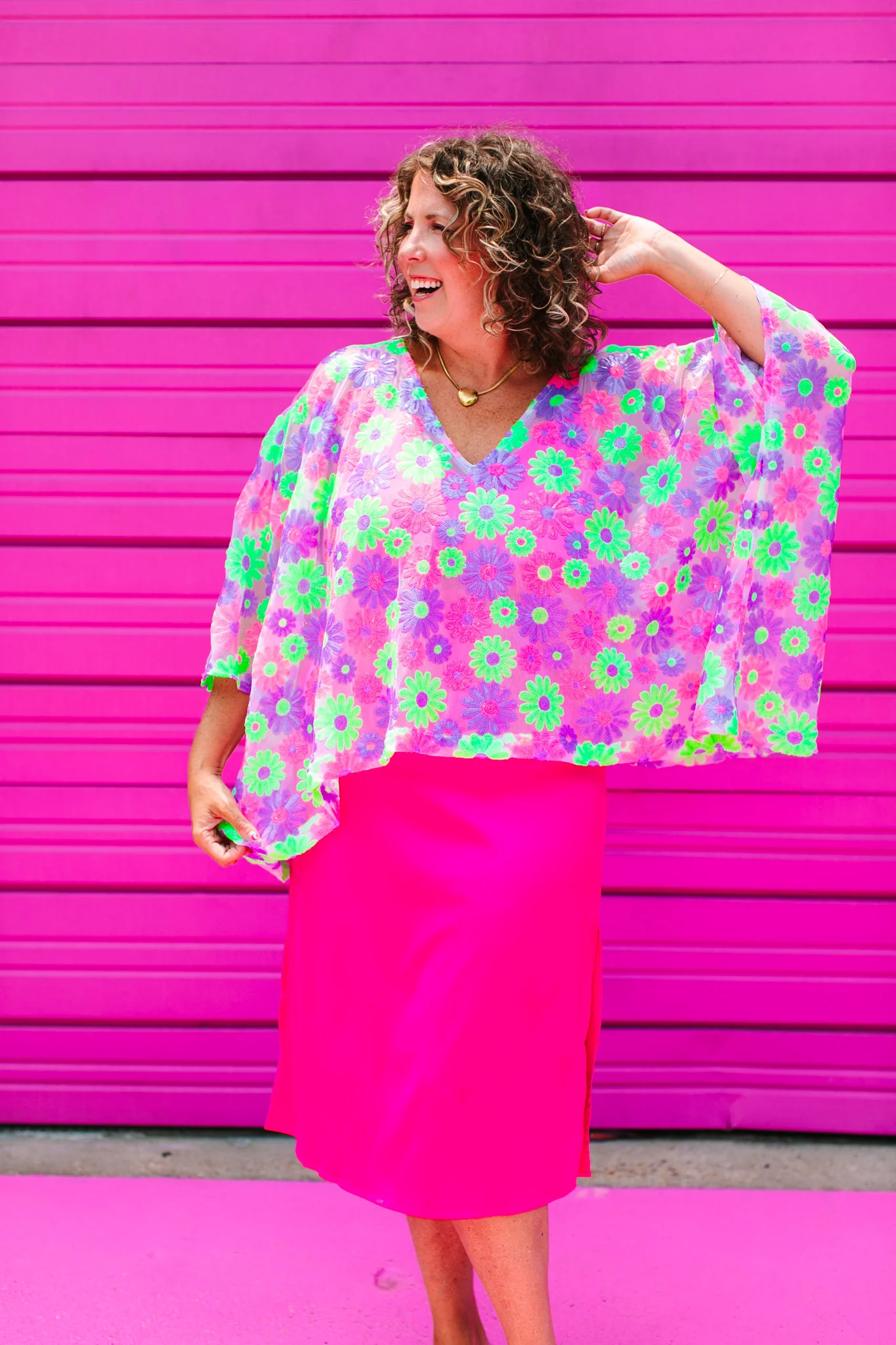 Floral Sequin Sheer Tunic - Image 5
