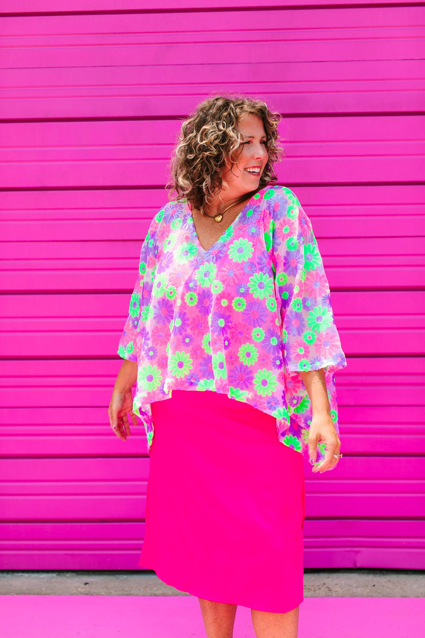 Floral Sequin Sheer Tunic - Image 9