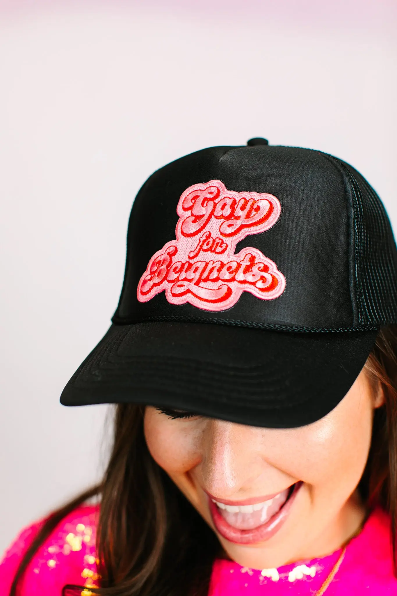 Gay For Beignets Black Trucker - Image 8