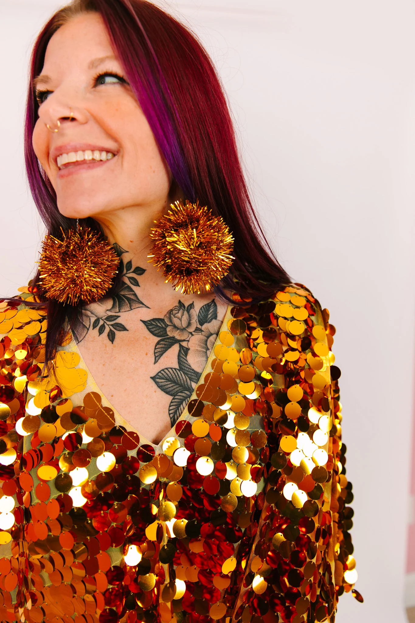 Gold Pom Pom Earrings