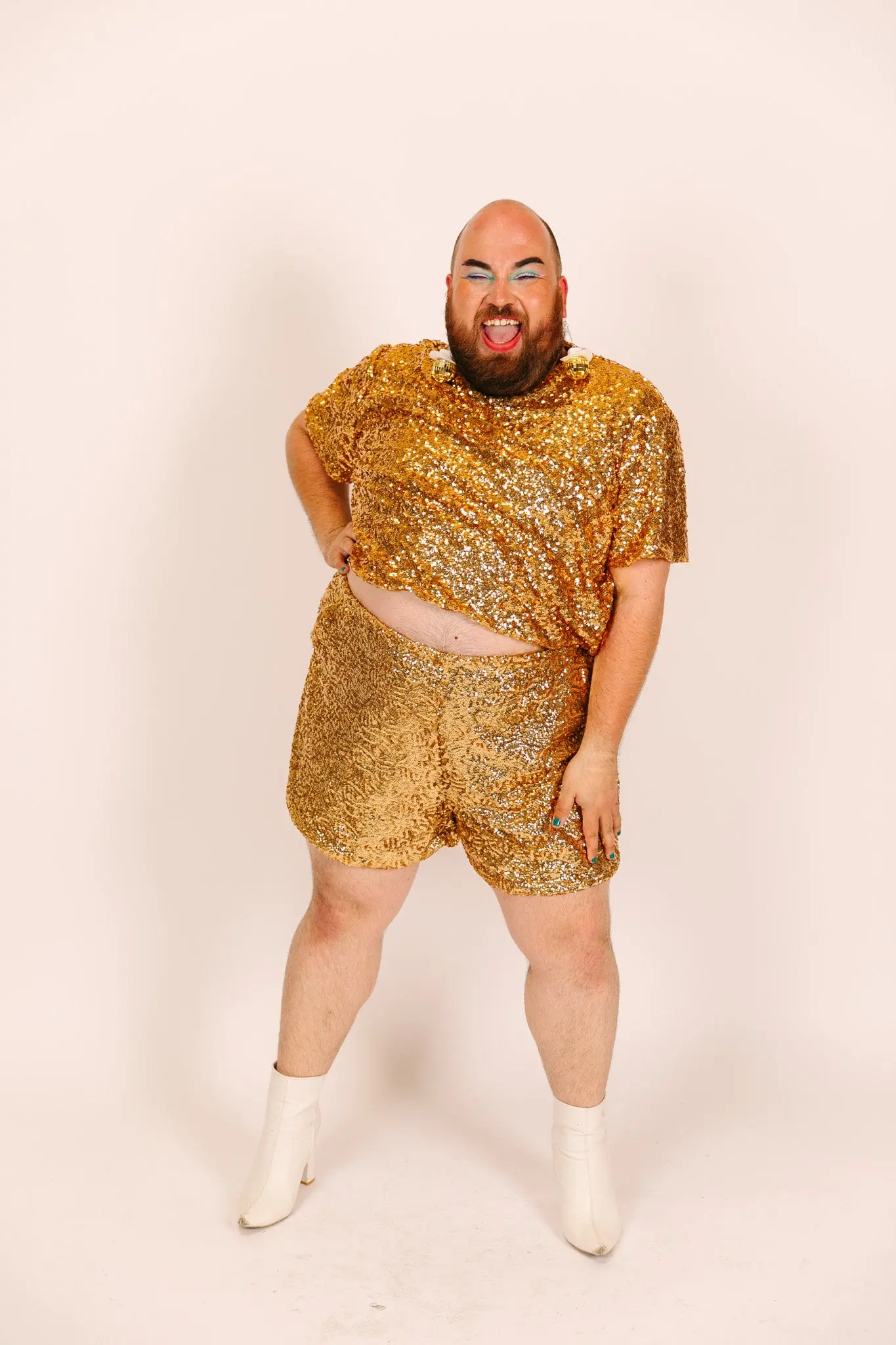 Gold Sequin Shorts - Image 3