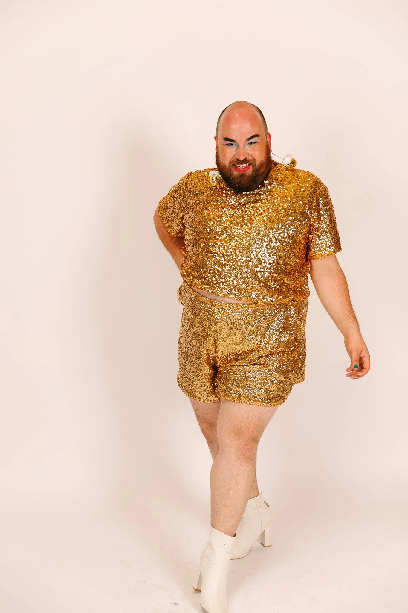 Gold Sequin Shorts - Image 5