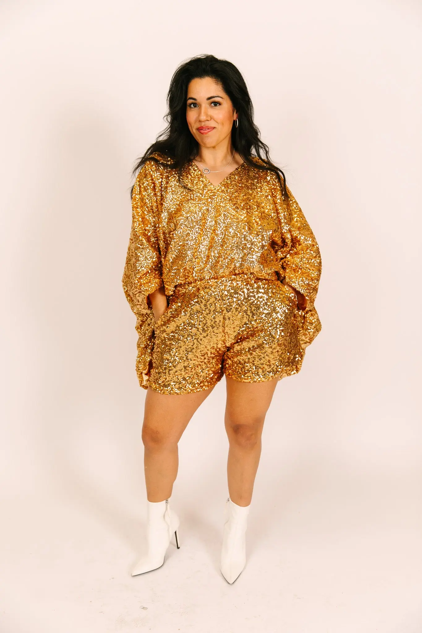 Gold Sequin Shorts - Image 6