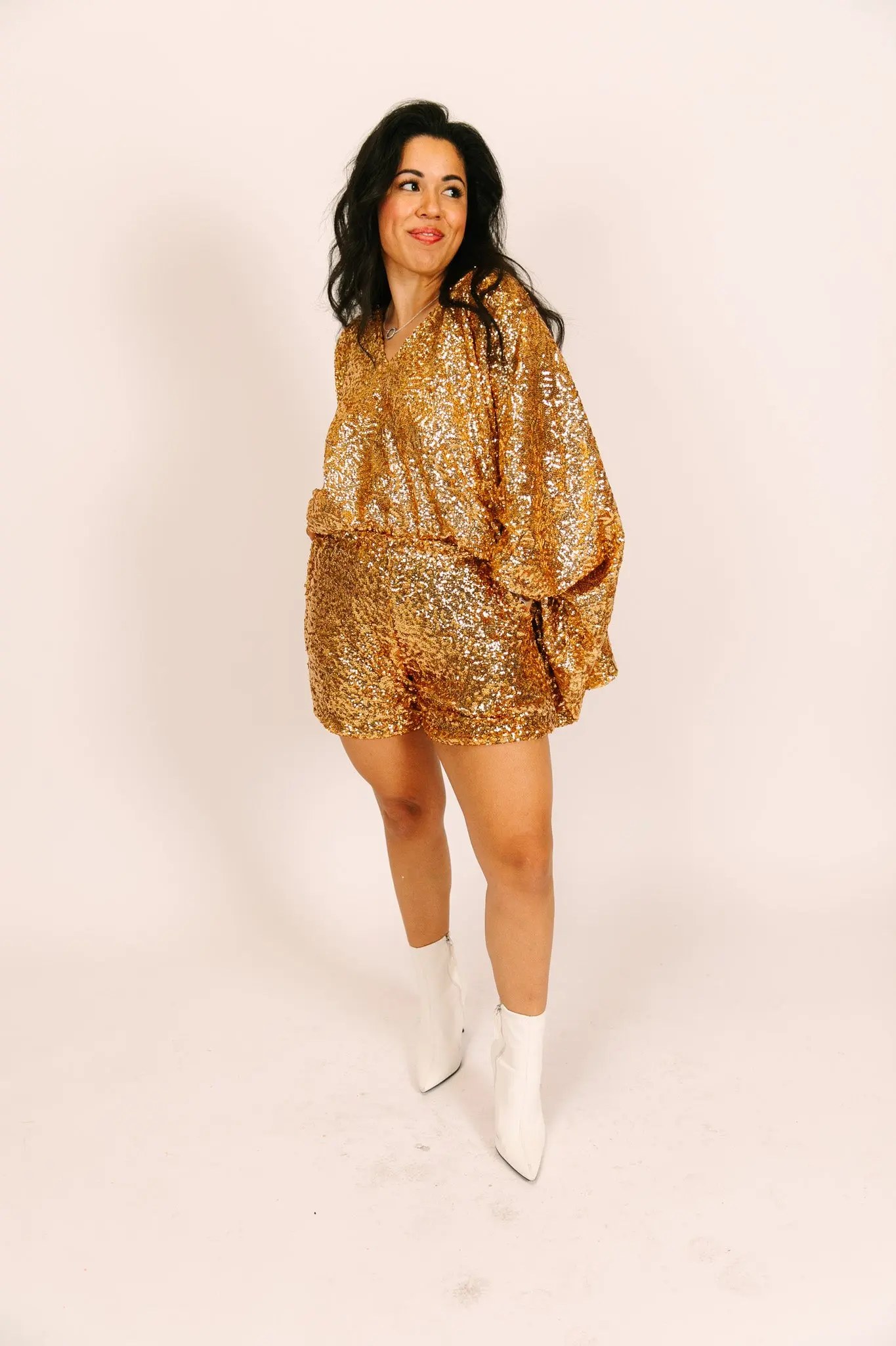 Gold Sequin Shorts - Image 7