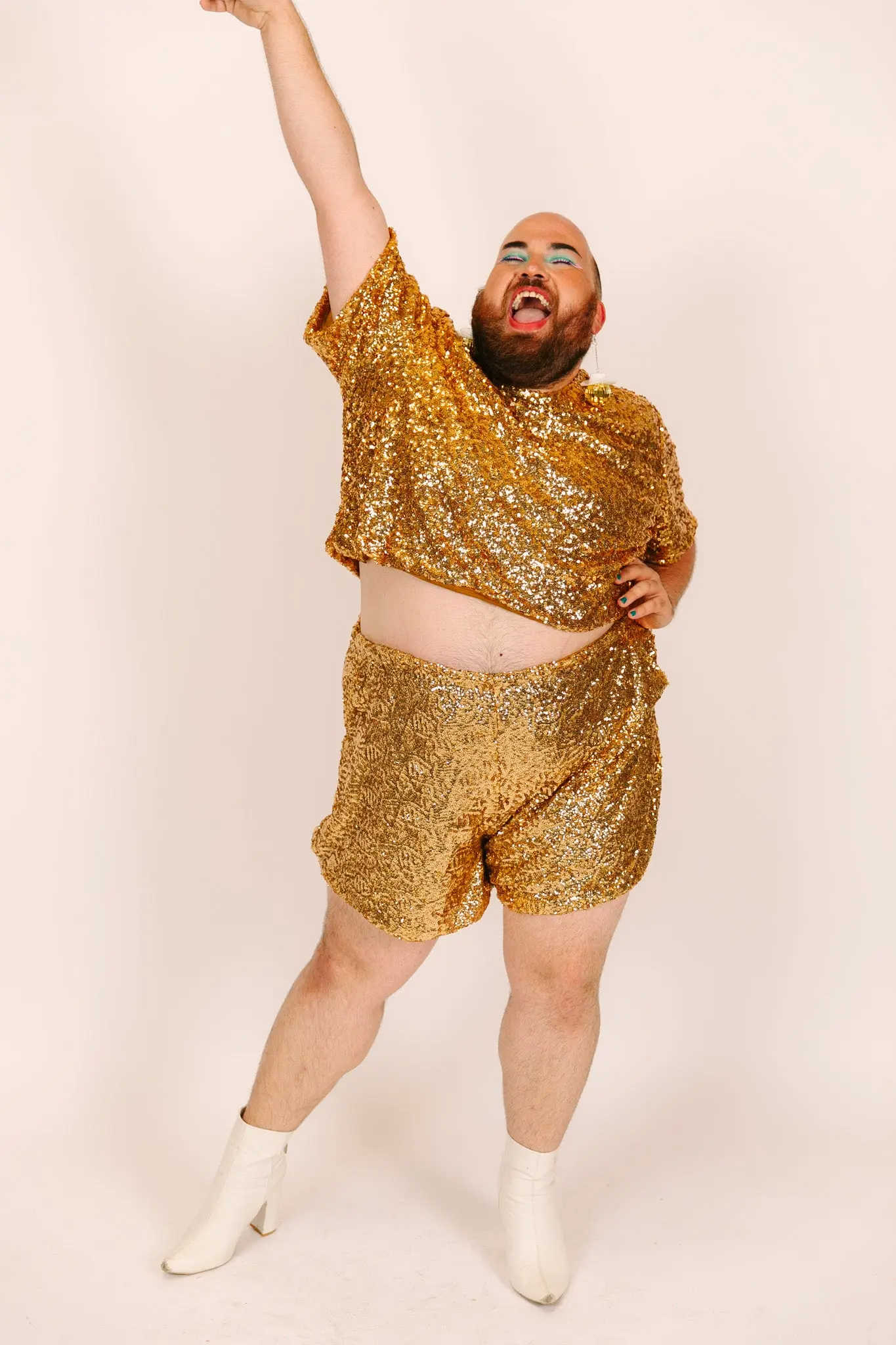Gold Sequin Shorts - Image 8