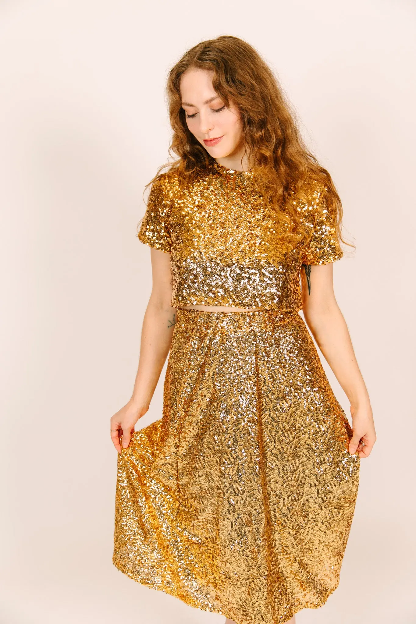 Gold Sequin Skirt - Image 3