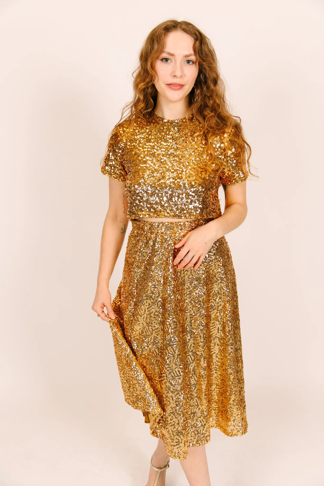 Gold Sequin Skirt - Image 5