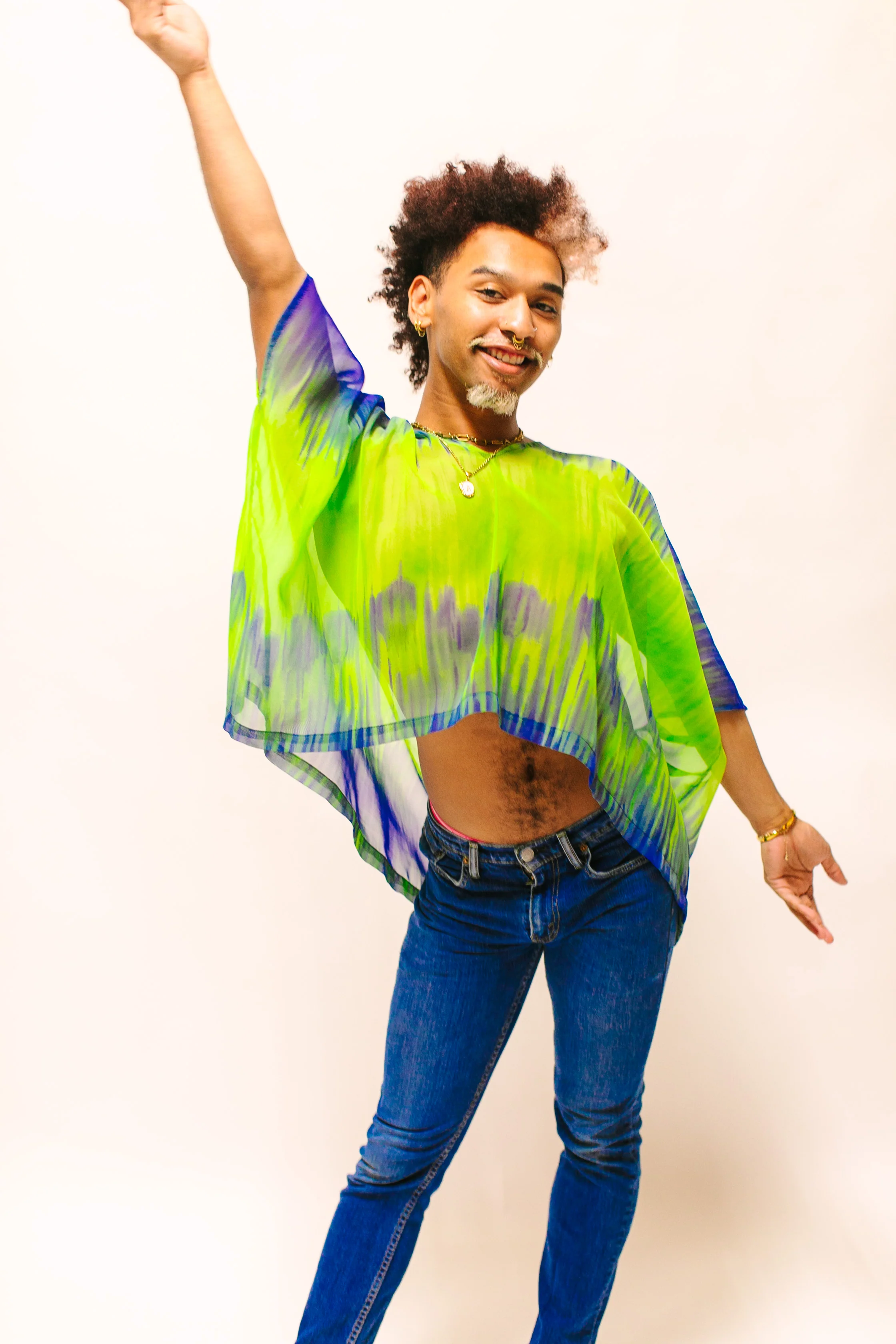 Green & Blue Tie Dye Sheer Tunic