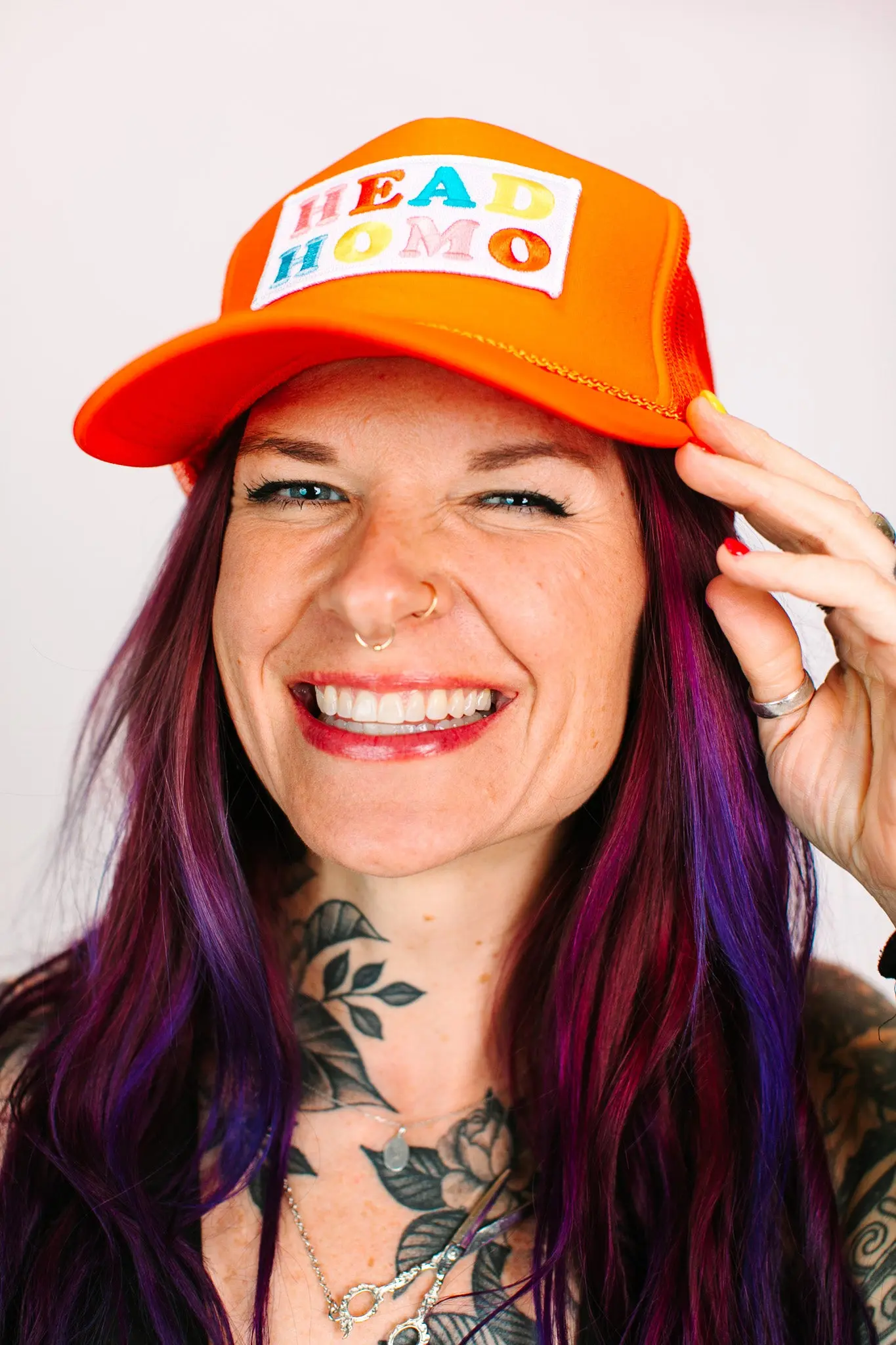 Head Homo Orange Trucker