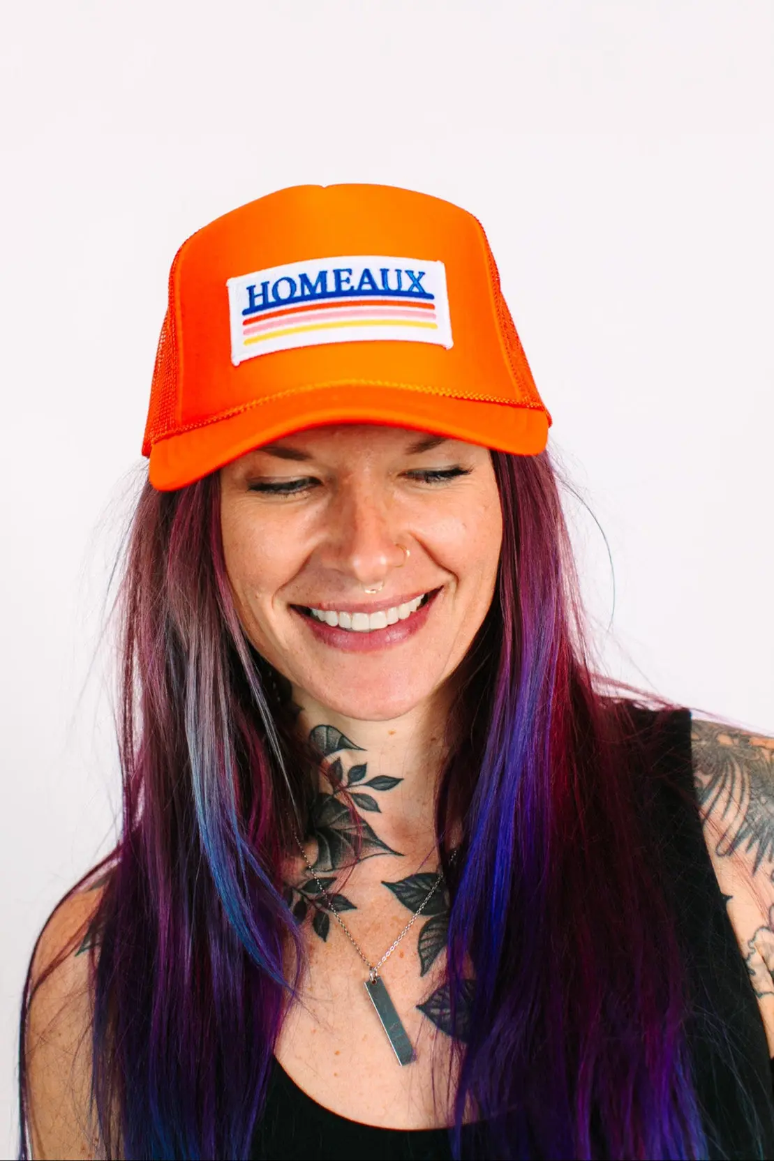 Homeaux Orange Trucker Hat - Image 2