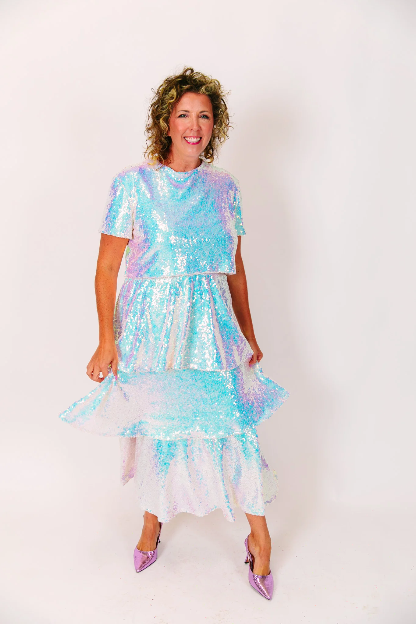 Iridescent 3-Tiered Sequin Skirt - Image 6