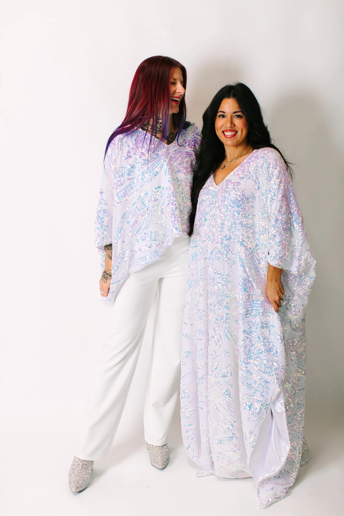 Iridescent Embroidered Sequin Tunic - Satin Lined - Image 4