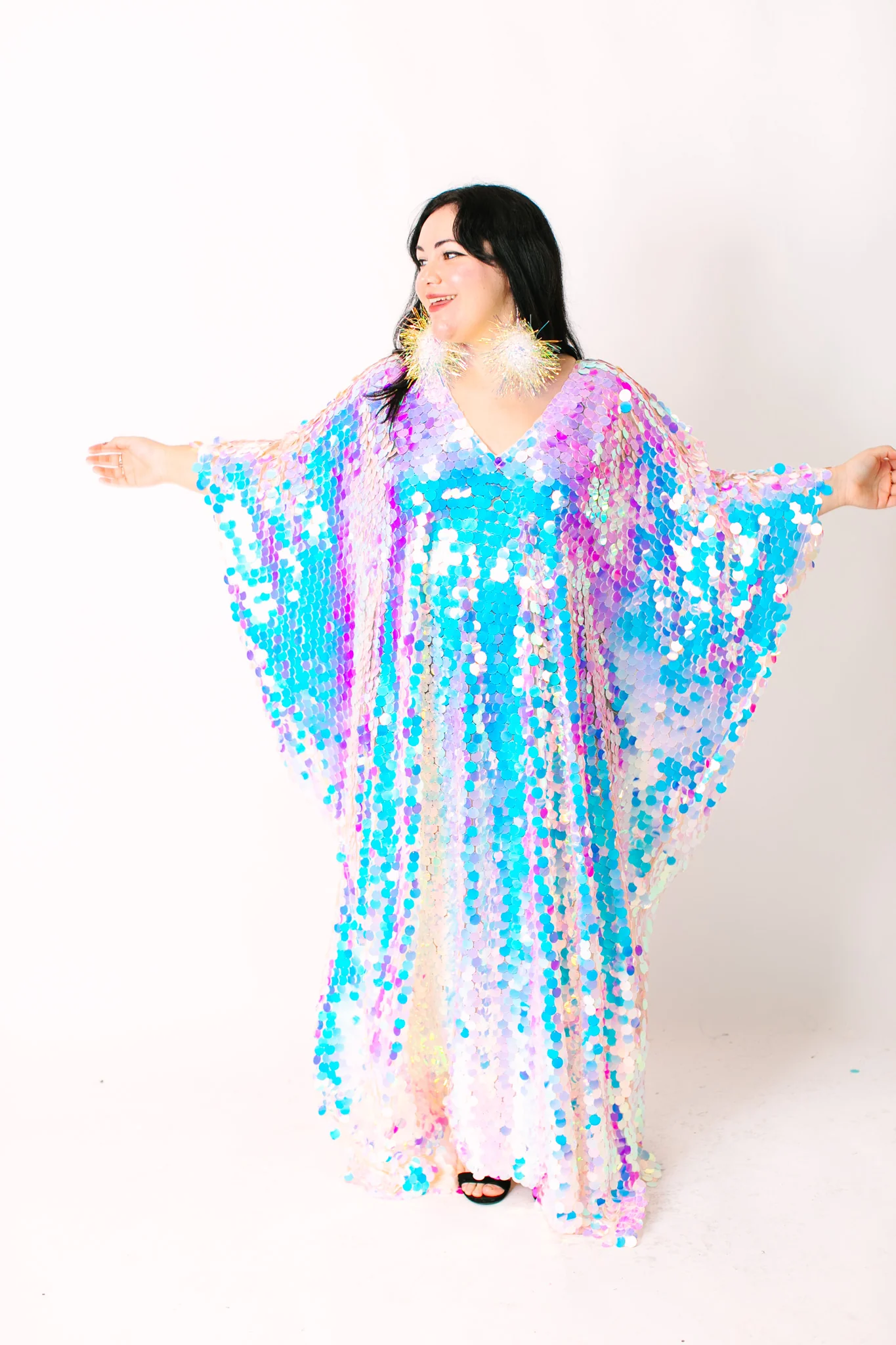 Iridescent Paillette Long Caftan - Image 10
