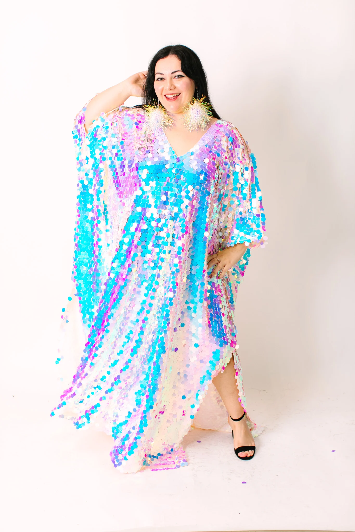 Iridescent Paillette Long Caftan - Image 5