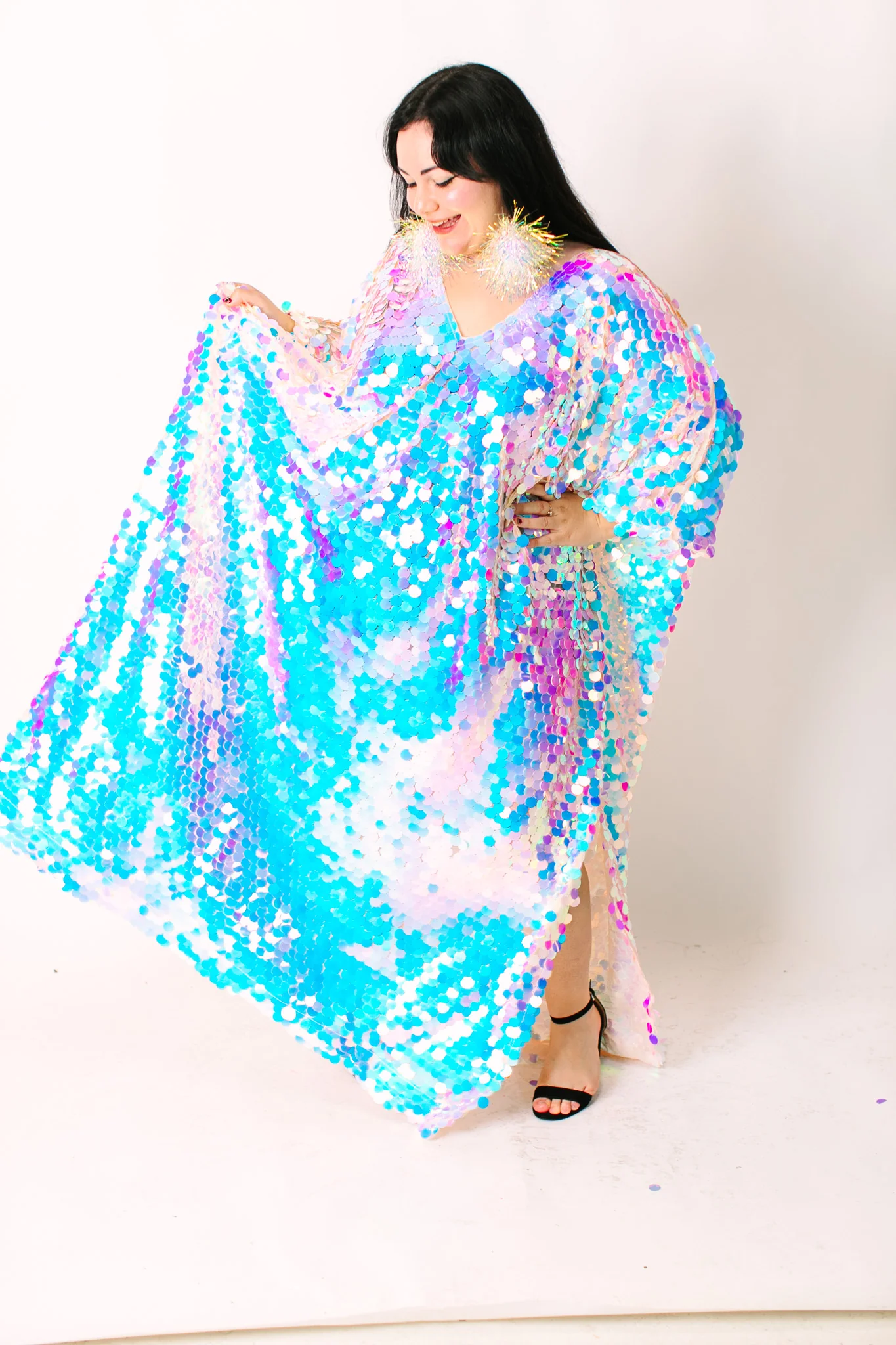 Iridescent Paillette Long Caftan - Image 6