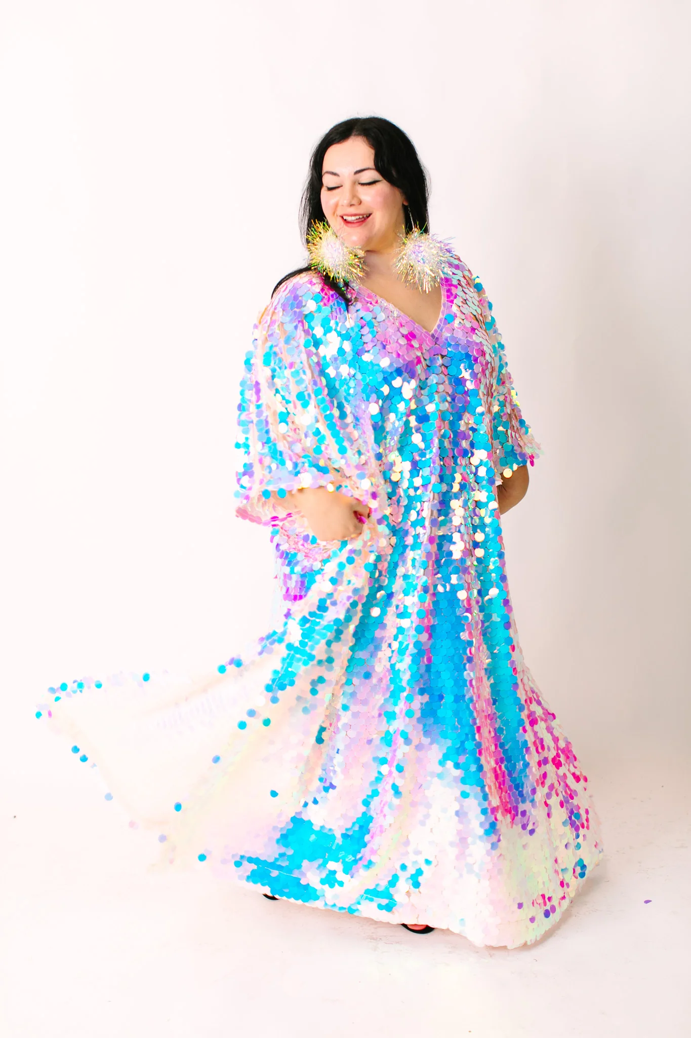 Iridescent Paillette Long Caftan - Image 7
