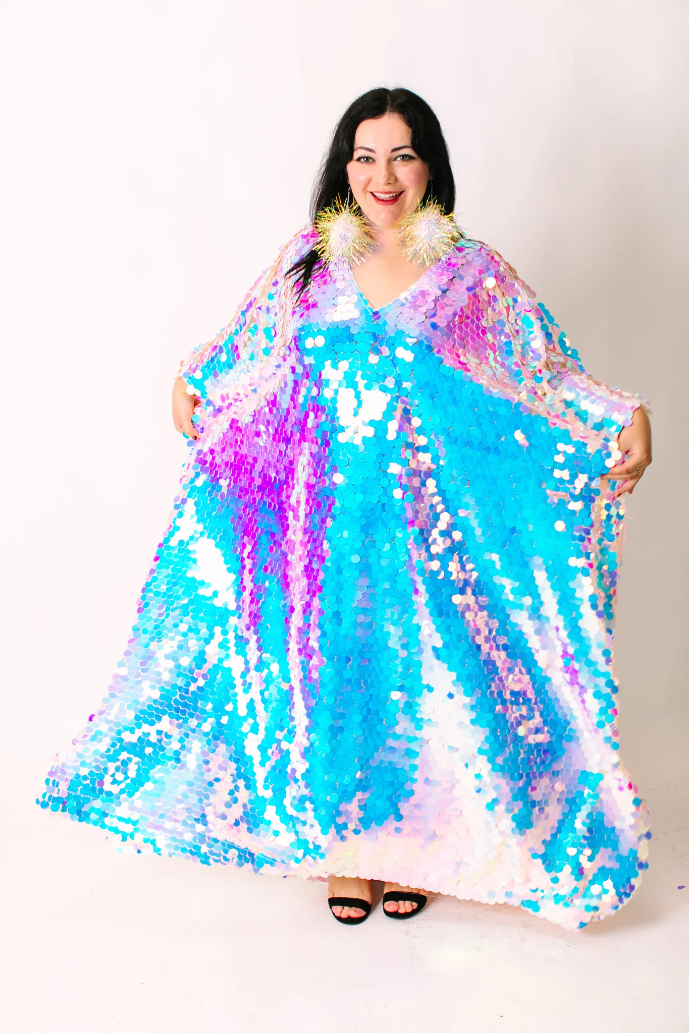 Iridescent Paillette Long Caftan - Image 8