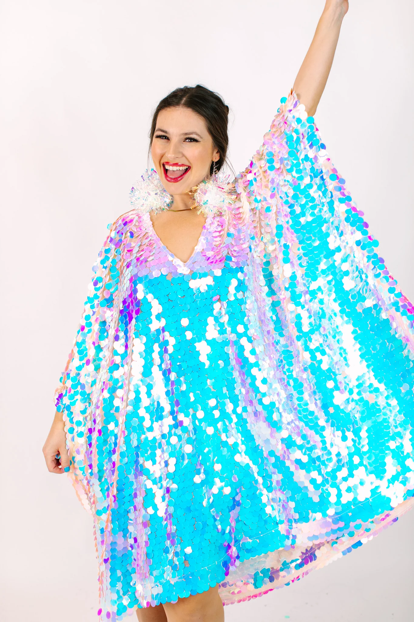 Iridescent Paillette Short Caftan - Image 10