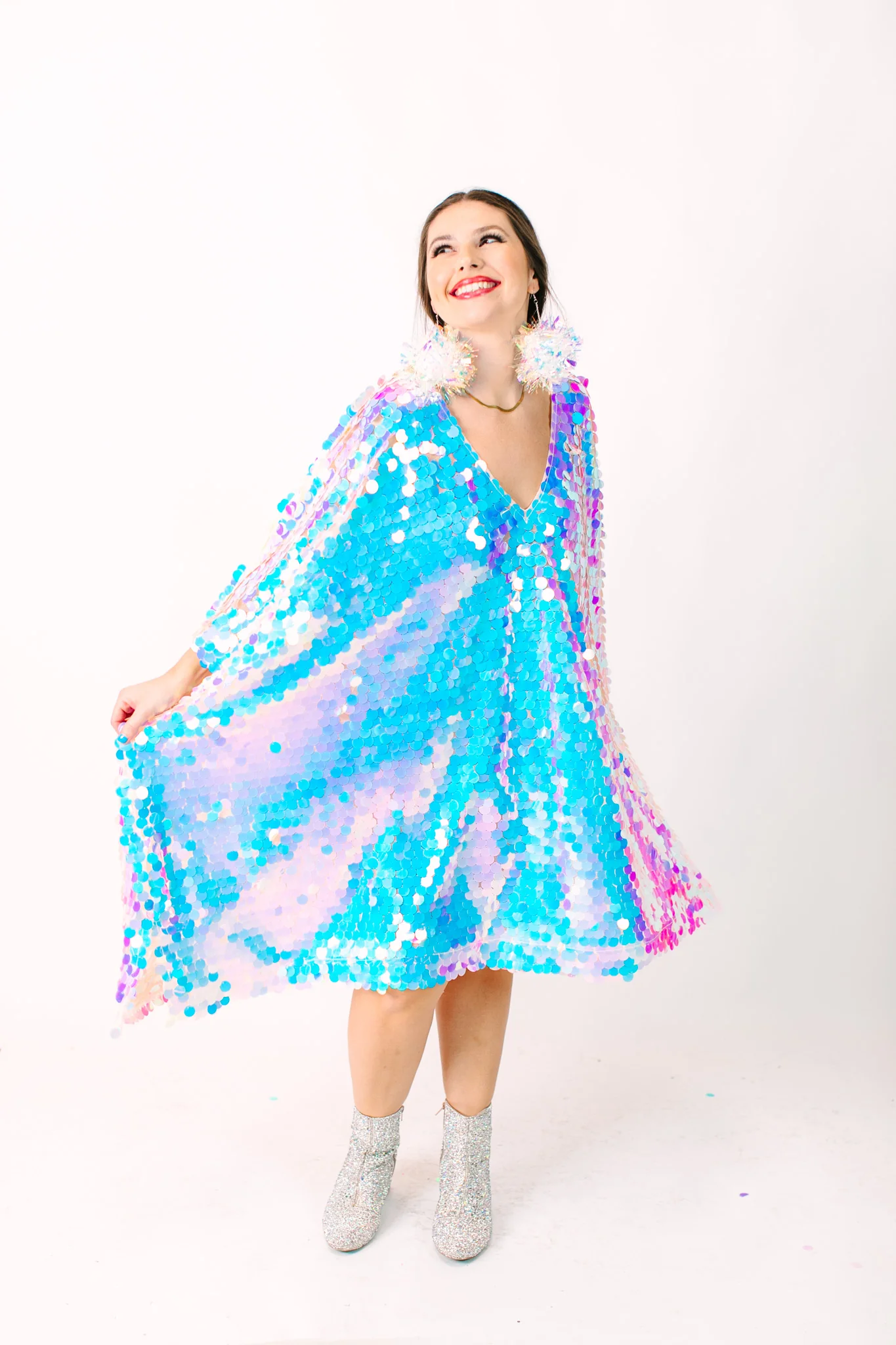 Iridescent Paillette Short Caftan - Image 6