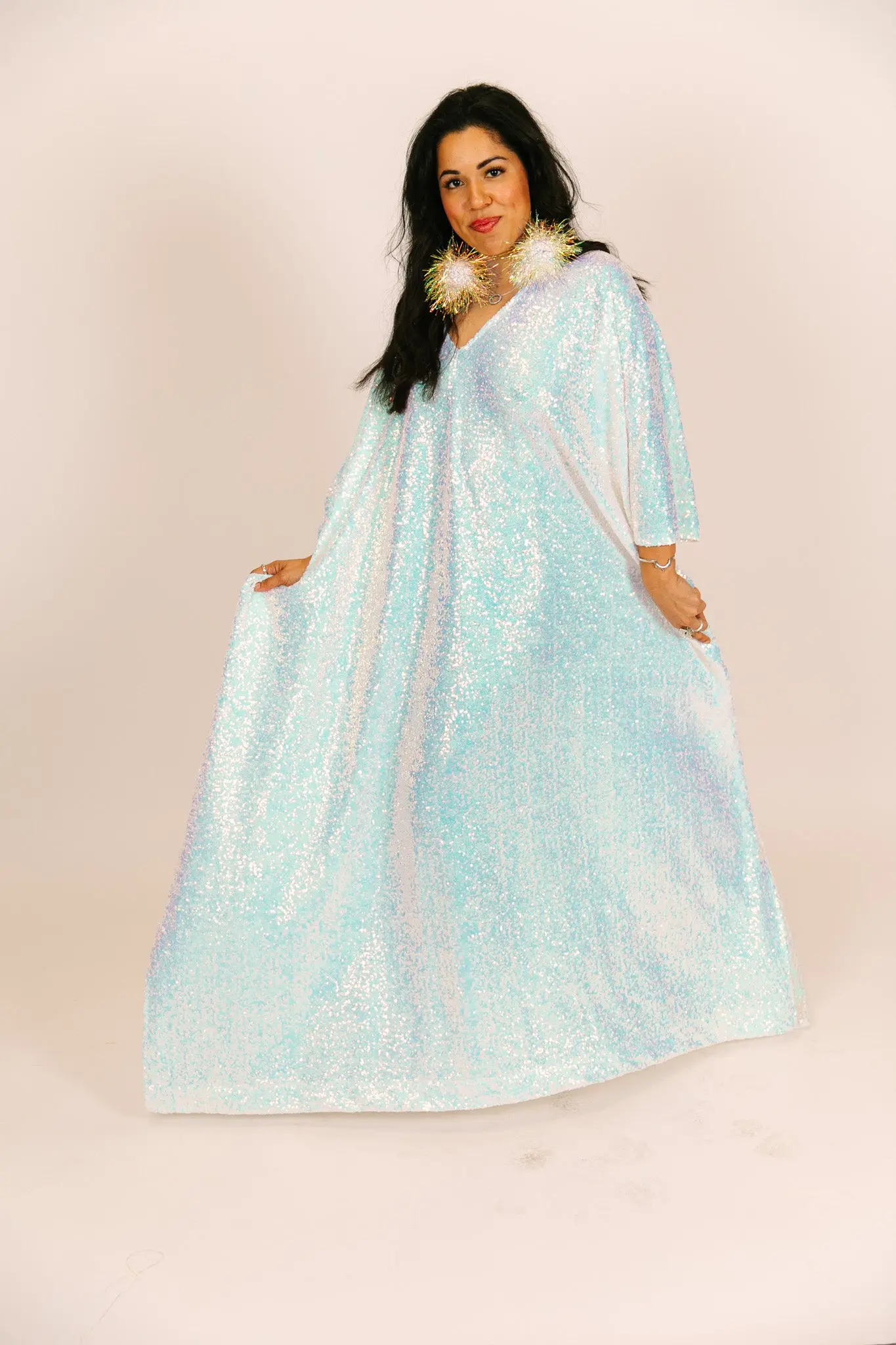 Iridescent Sequin Long Caftan - Image 8