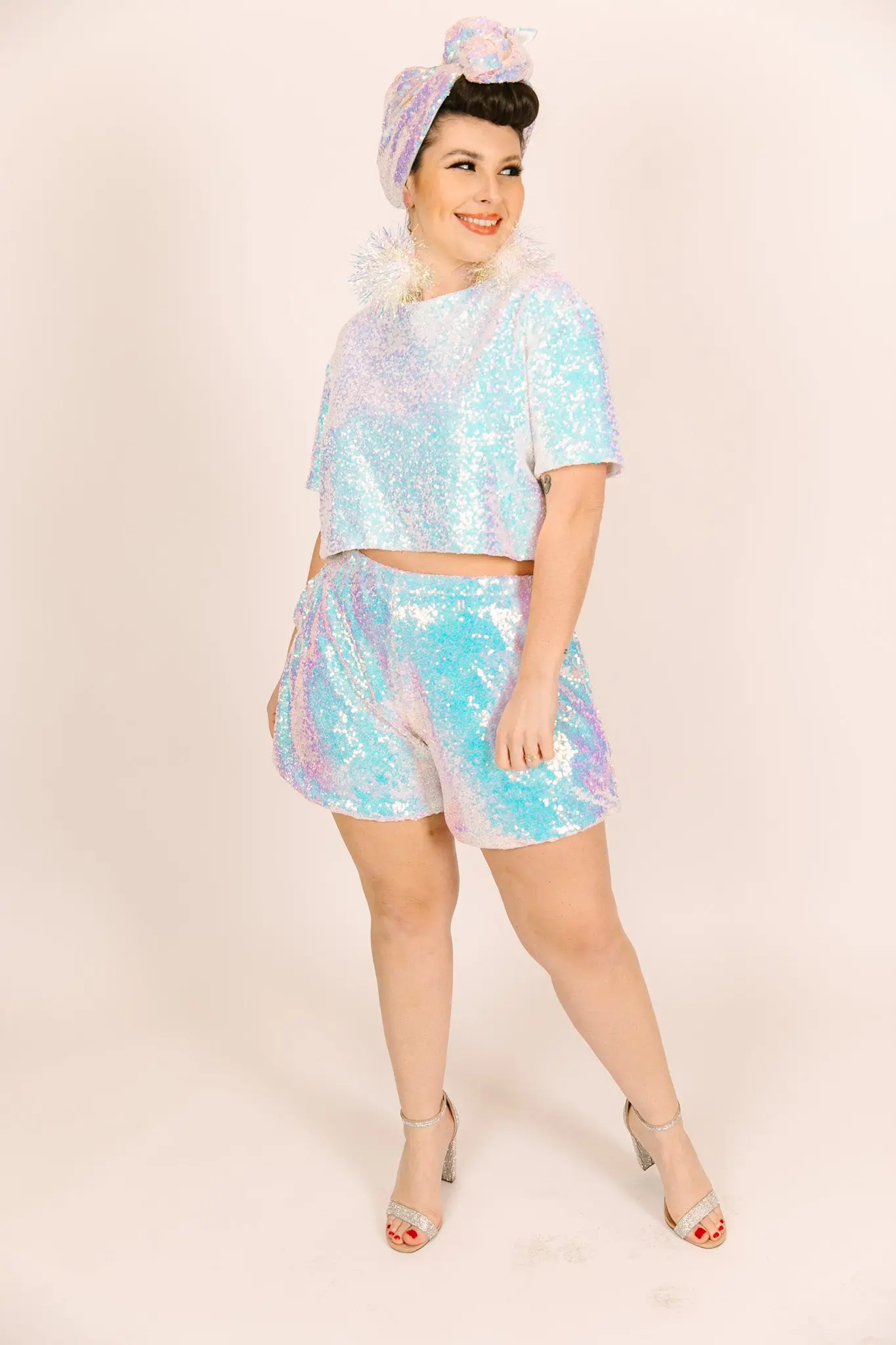 Iridescent Sequin Shorts - Image 7