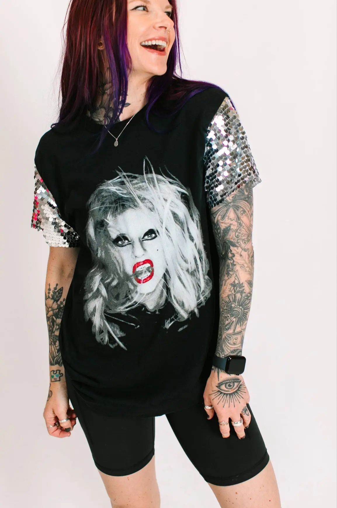 Lady Gaga Silver Paillette Party Tee - Image 2